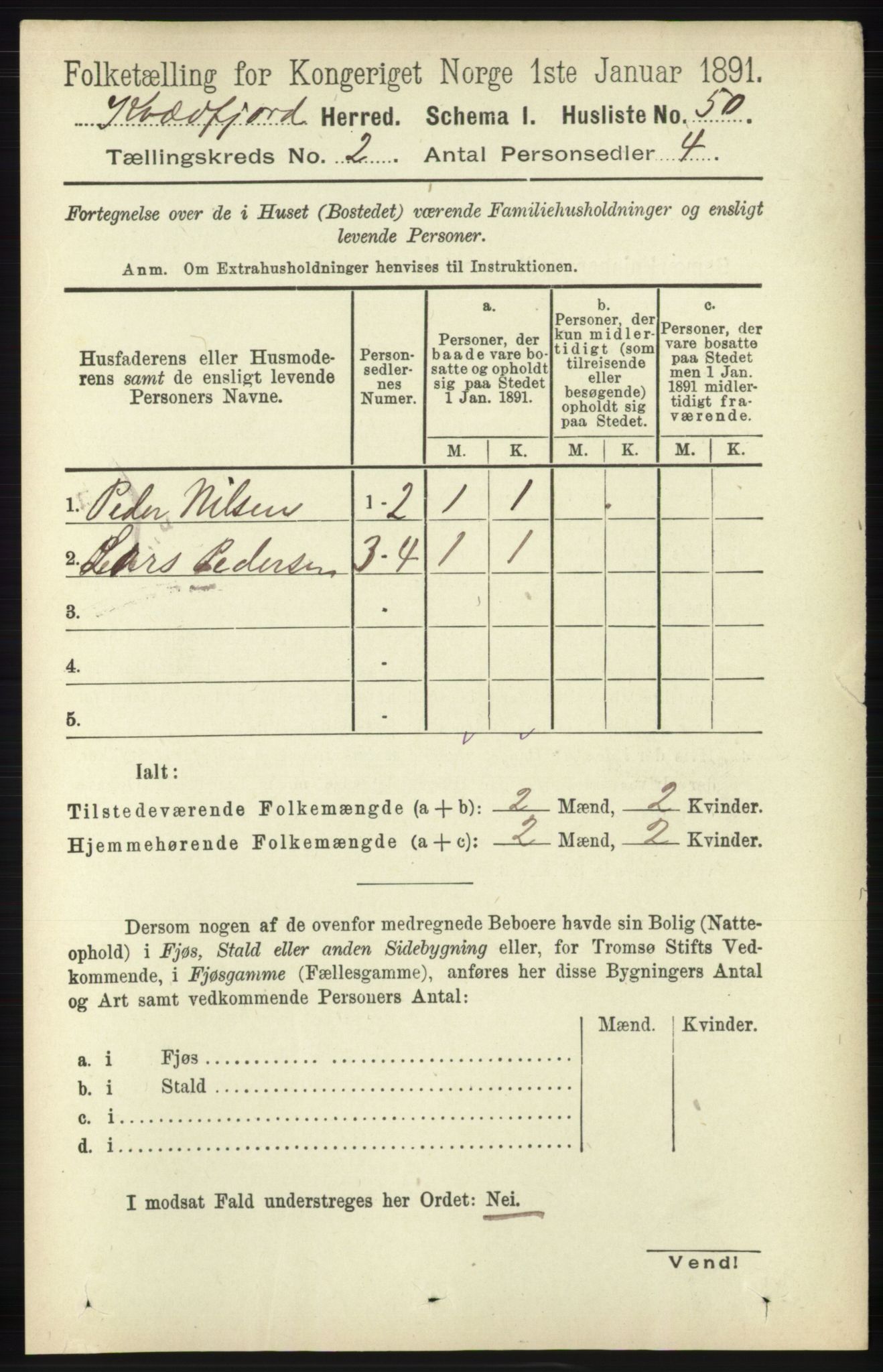 RA, 1891 census for 1911 Kvæfjord, 1891, p. 677