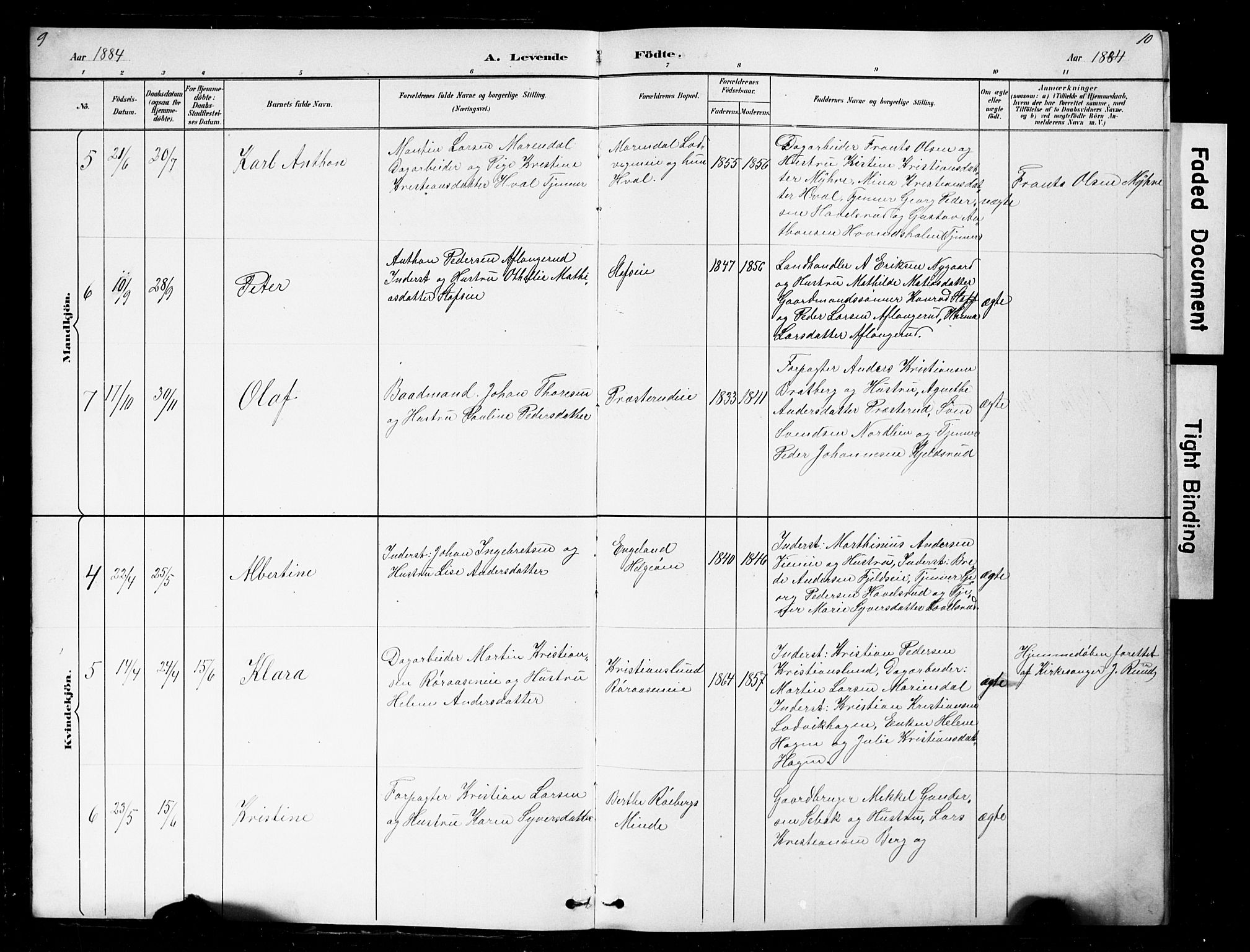 Nes prestekontor, Hedmark, AV/SAH-PREST-020/L/La/L0016: Parish register (copy) no. 16, 1883-1900, p. 9-10