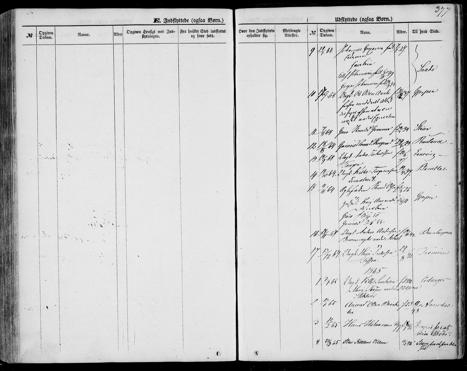 Bø kirkebøker, SAKO/A-257/F/Fa/L0009: Parish register (official) no. 9, 1862-1879, p. 377
