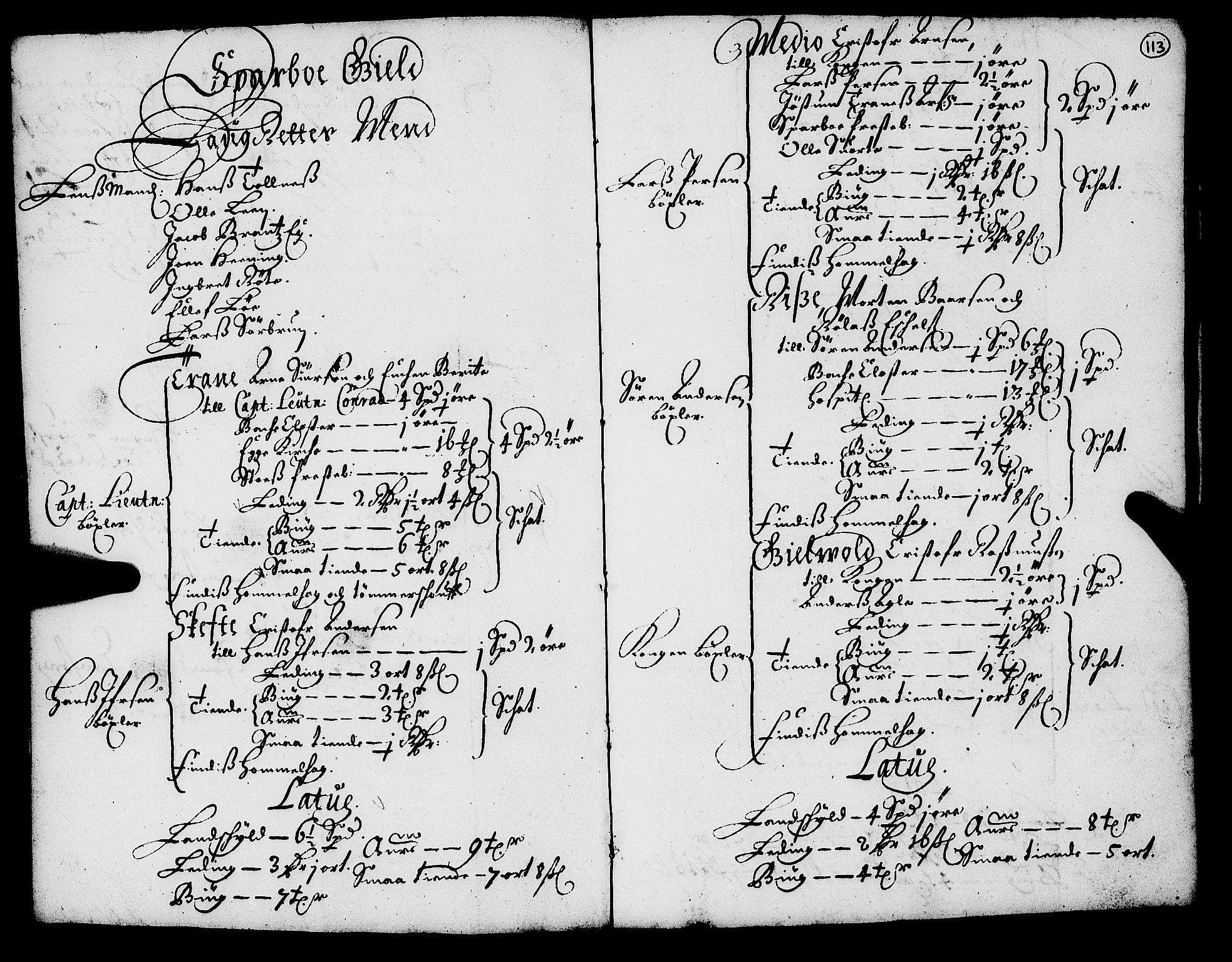 Rentekammeret inntil 1814, Realistisk ordnet avdeling, AV/RA-EA-4070/N/Nb/Nba/L0055: Inderøy len, 1668, p. 112b-113a