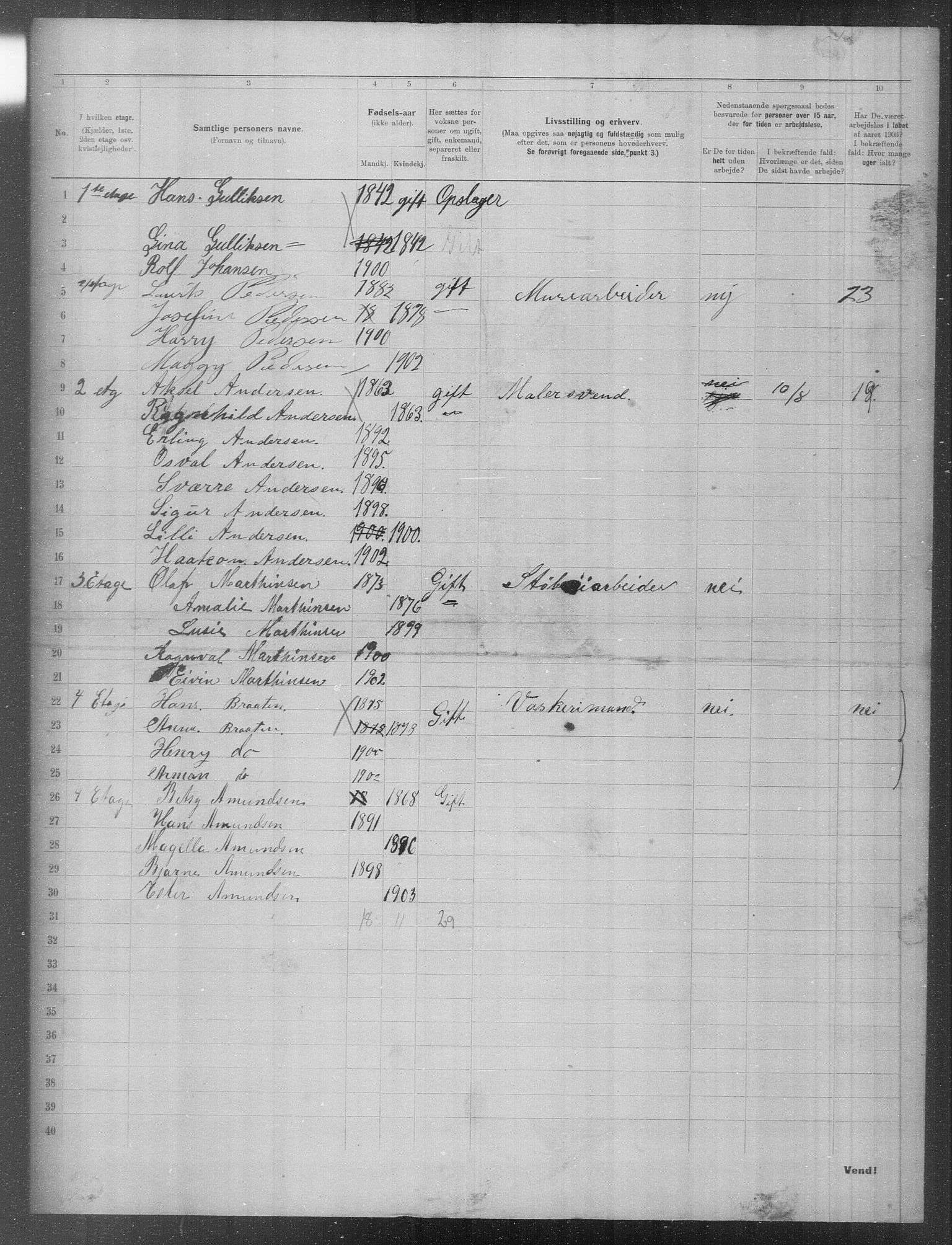 OBA, Municipal Census 1903 for Kristiania, 1903, p. 561