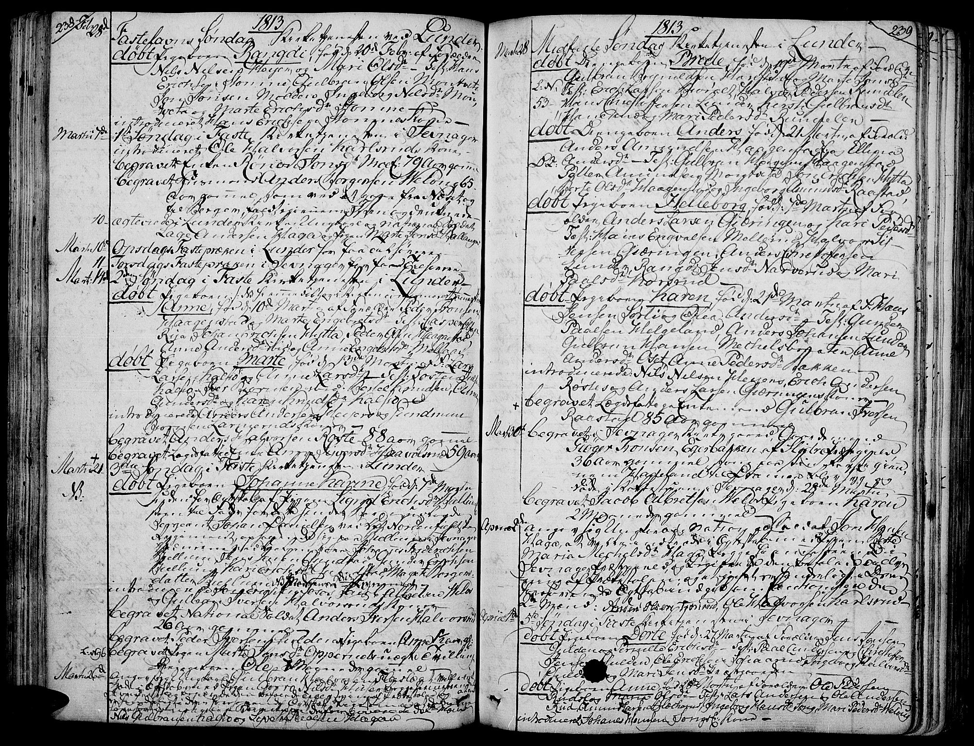 Jevnaker prestekontor, SAH/PREST-116/H/Ha/Haa/L0004: Parish register (official) no. 4, 1800-1861, p. 238-239