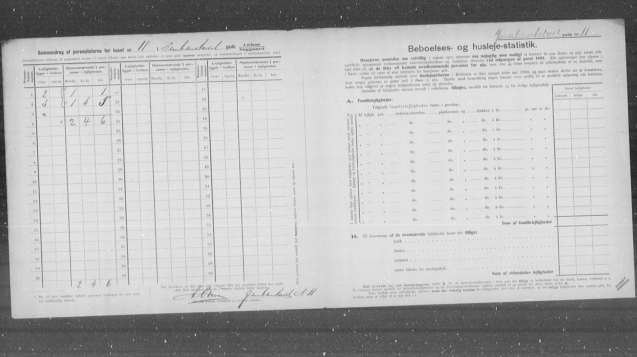 OBA, Municipal Census 1905 for Kristiania, 1905, p. 24619