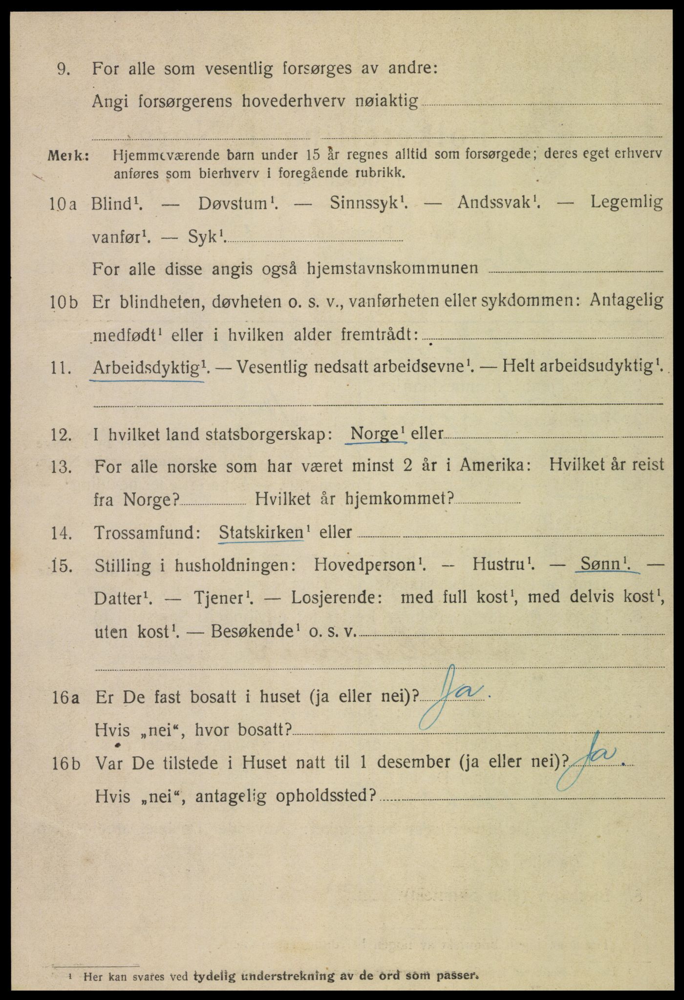 SAT, 1920 census for Namsos, 1920, p. 3172