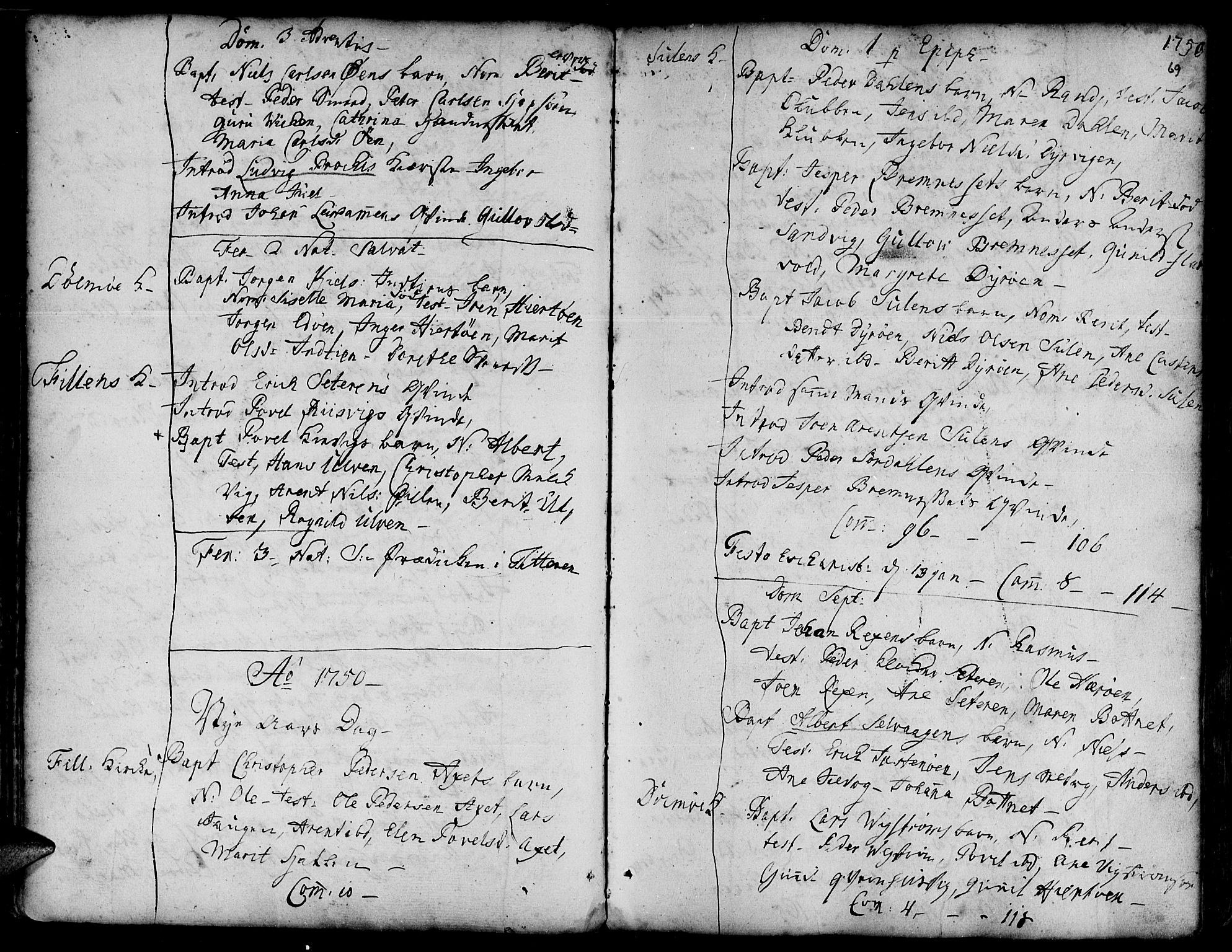 Ministerialprotokoller, klokkerbøker og fødselsregistre - Sør-Trøndelag, SAT/A-1456/634/L0525: Parish register (official) no. 634A01, 1736-1775, p. 69