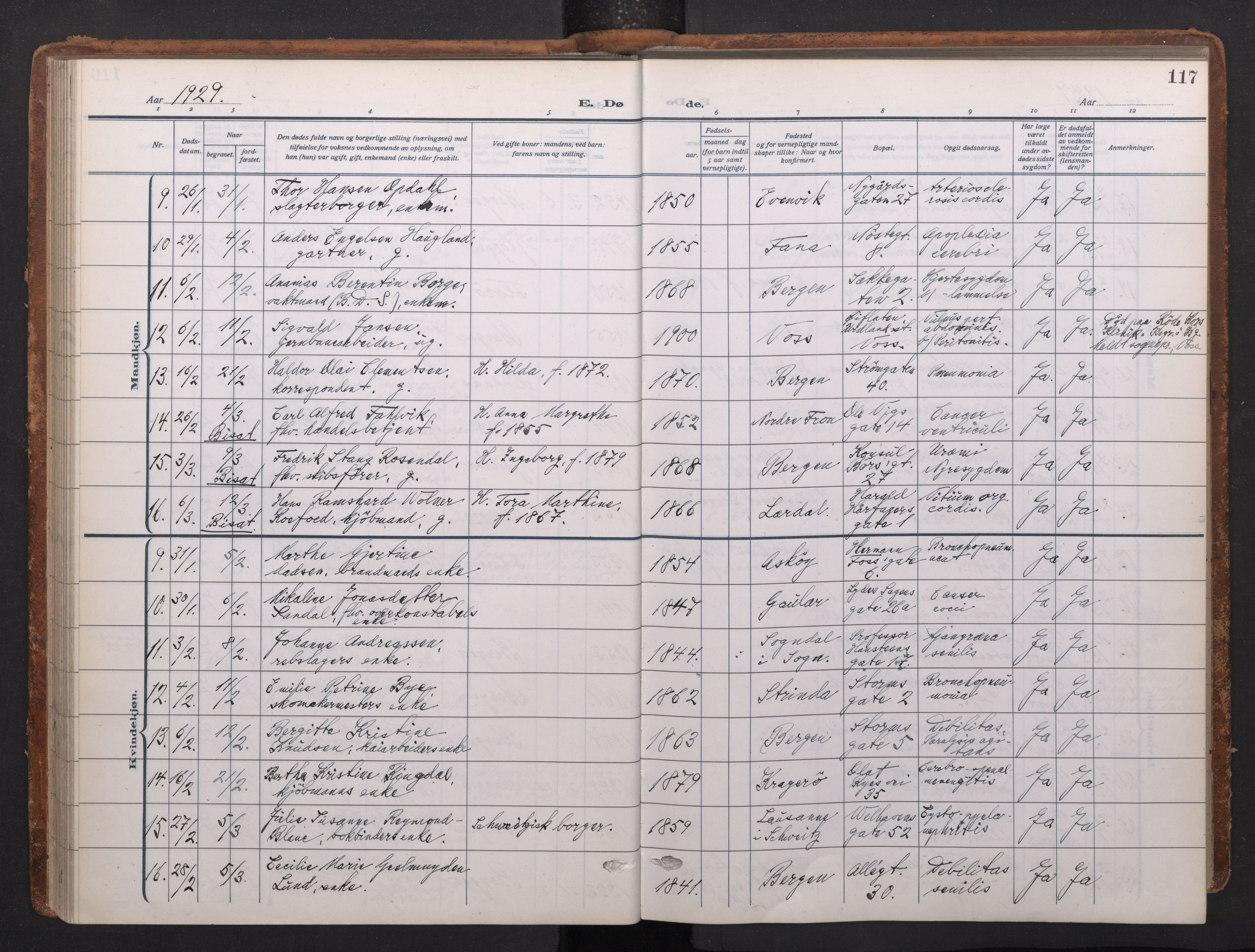 Johanneskirken sokneprestembete, AV/SAB-A-76001/H/Haa/L0020: Parish register (official) no. E 2, 1916-1951, p. 117