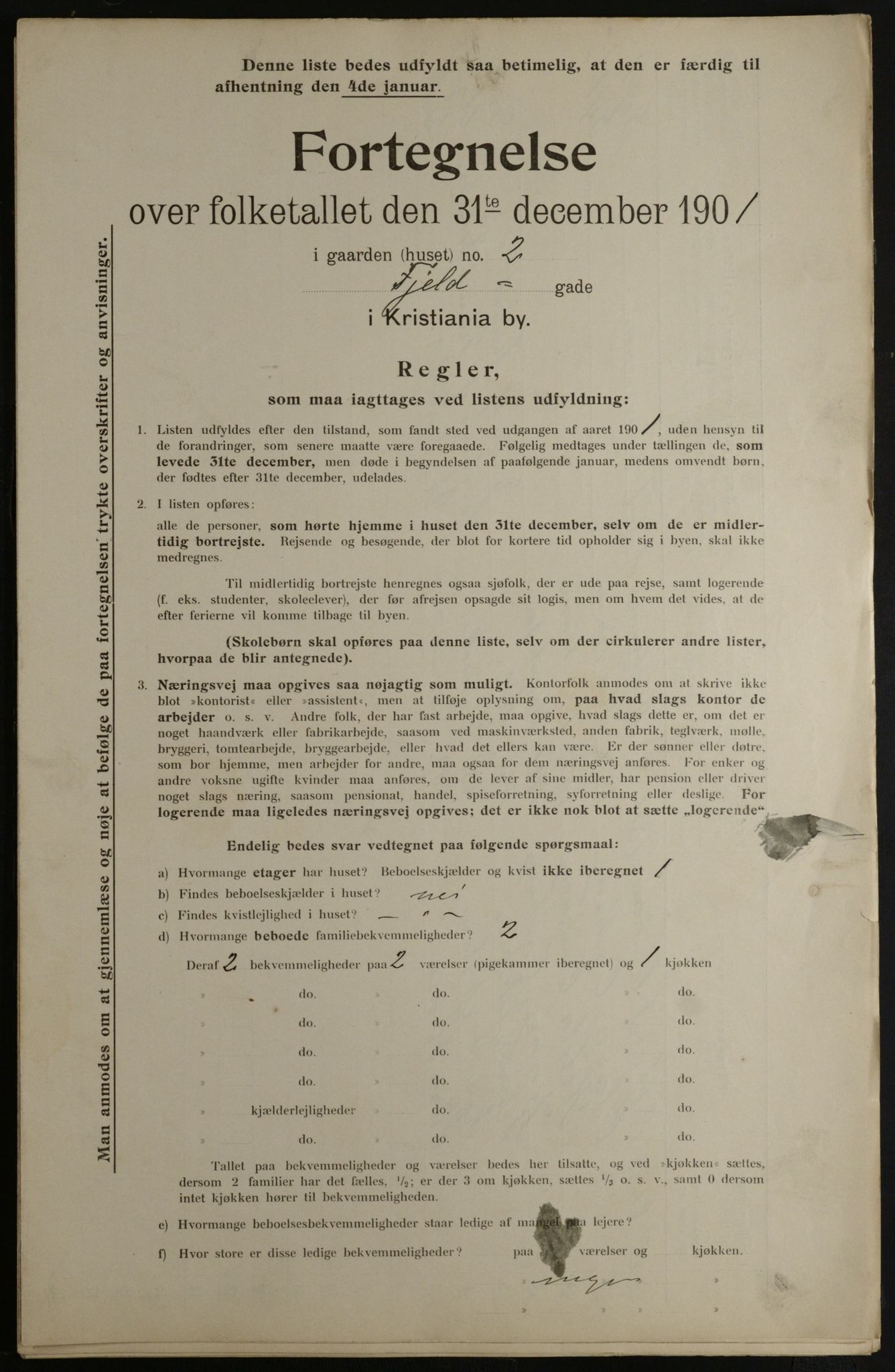 OBA, Municipal Census 1901 for Kristiania, 1901, p. 3934