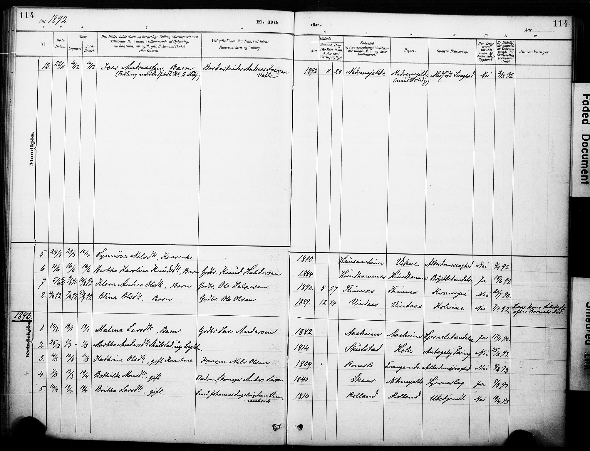 Haus sokneprestembete, SAB/A-75601/H/Haa: Parish register (official) no. B 1, 1887-1898, p. 114