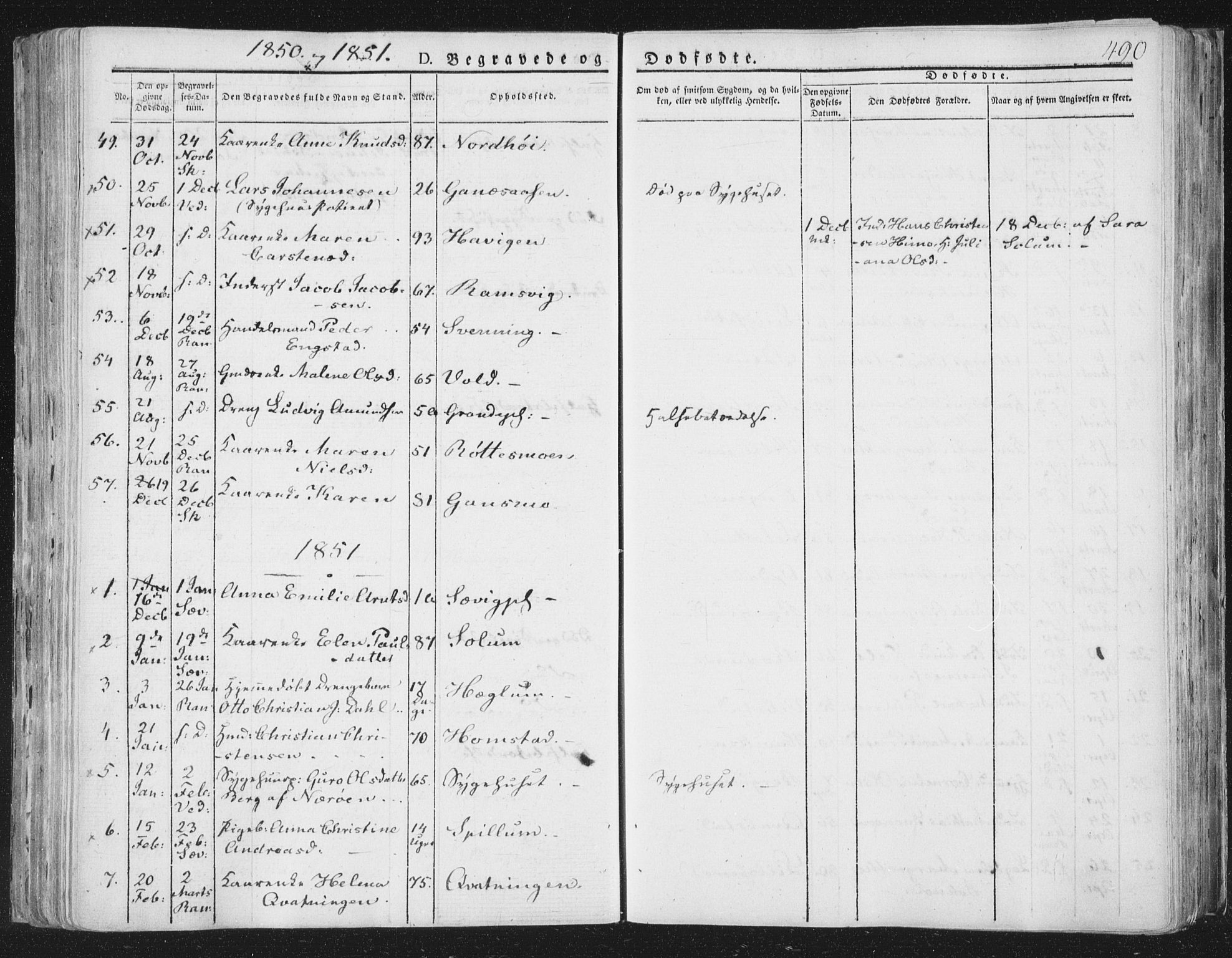 Ministerialprotokoller, klokkerbøker og fødselsregistre - Nord-Trøndelag, AV/SAT-A-1458/764/L0552: Parish register (official) no. 764A07b, 1824-1865, p. 490