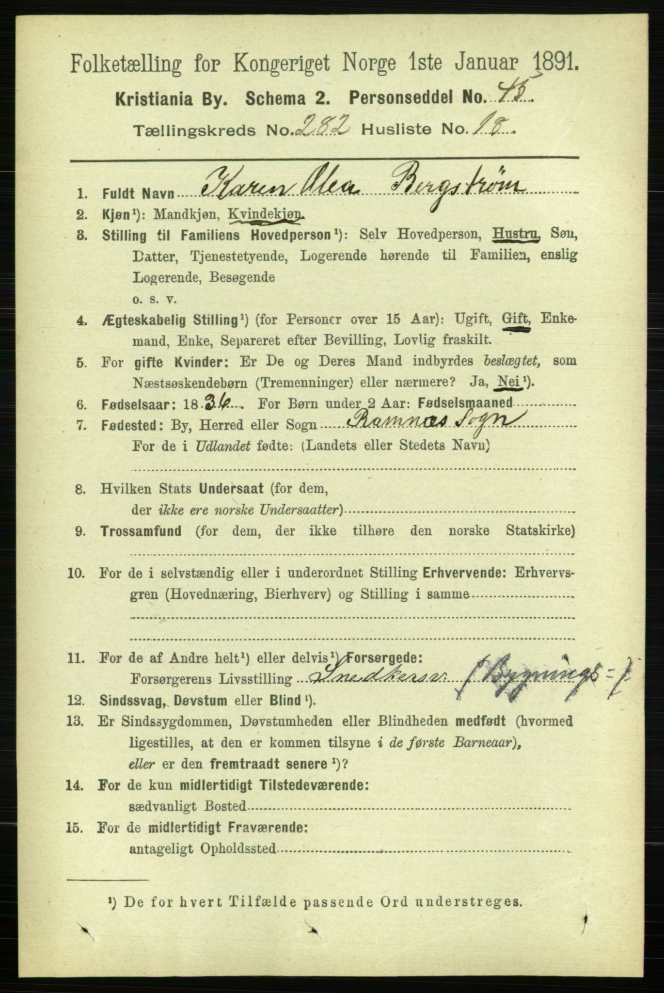 RA, 1891 census for 0301 Kristiania, 1891, p. 172282