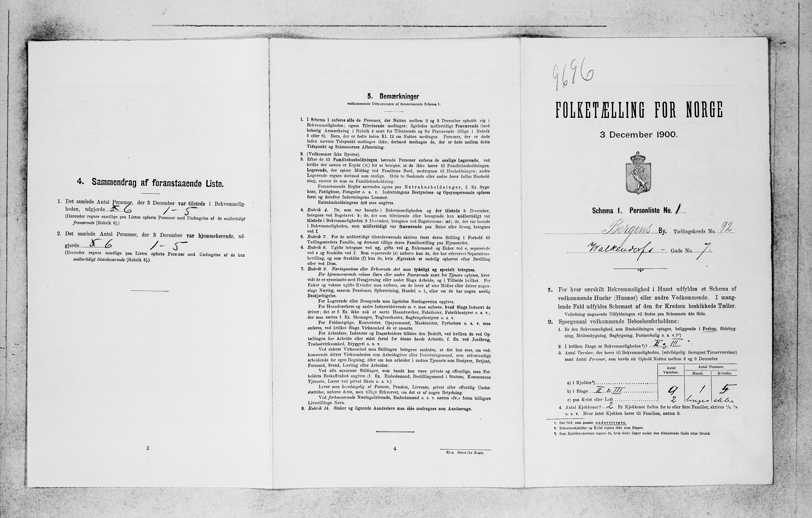 SAB, 1900 census for Bergen, 1900, p. 19968