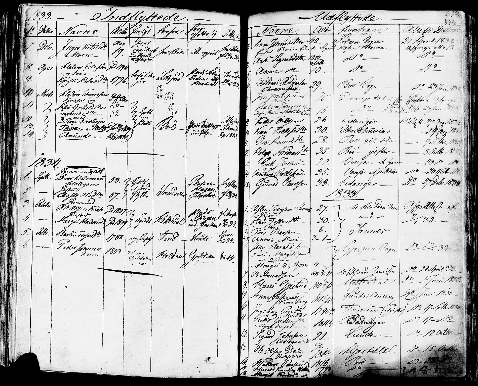 Sauherad kirkebøker, SAKO/A-298/F/Fa/L0006: Parish register (official) no. I 6, 1827-1850, p. 374