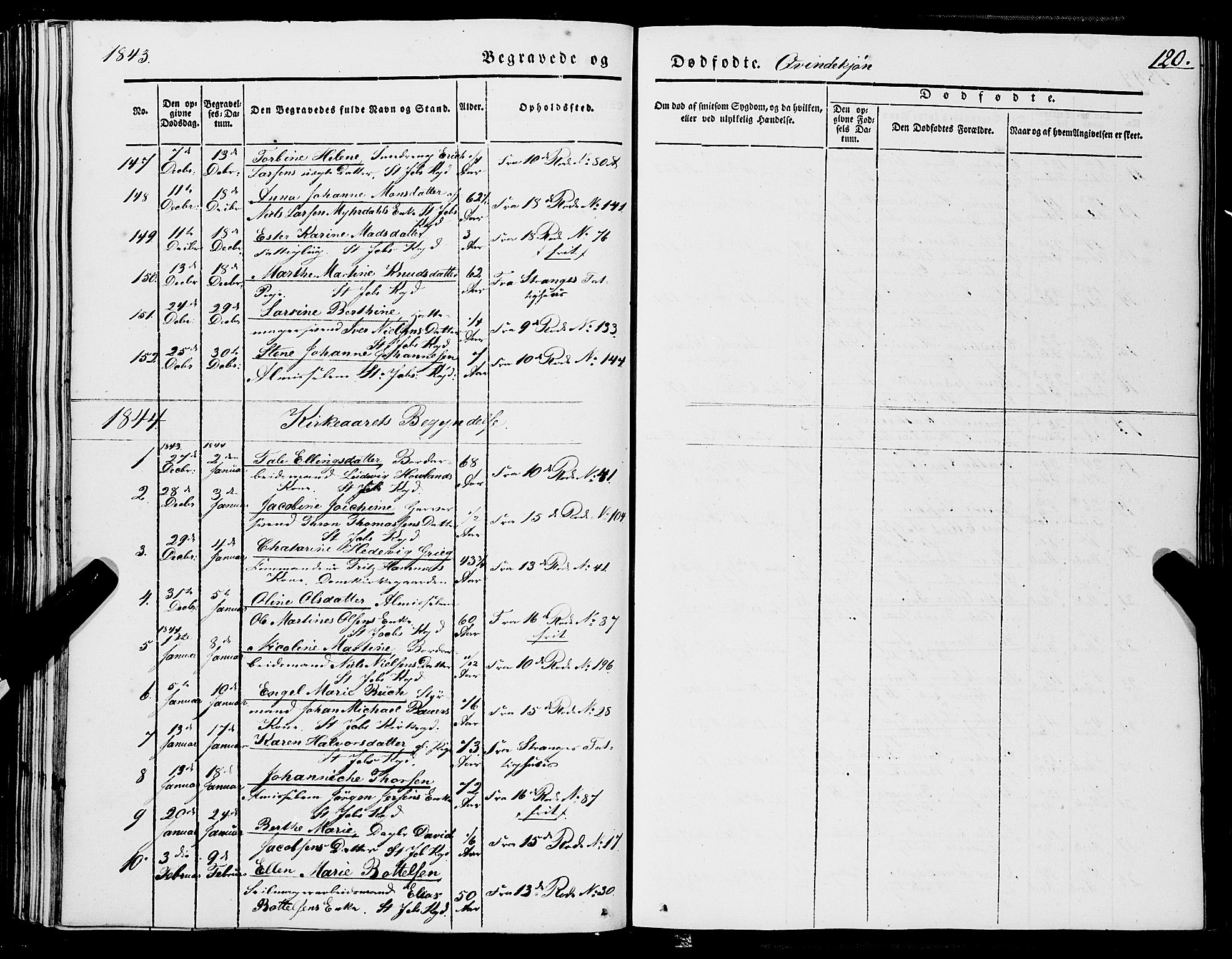 Domkirken sokneprestembete, SAB/A-74801/H/Haa/L0040: Parish register (official) no. E 1, 1841-1853, p. 120