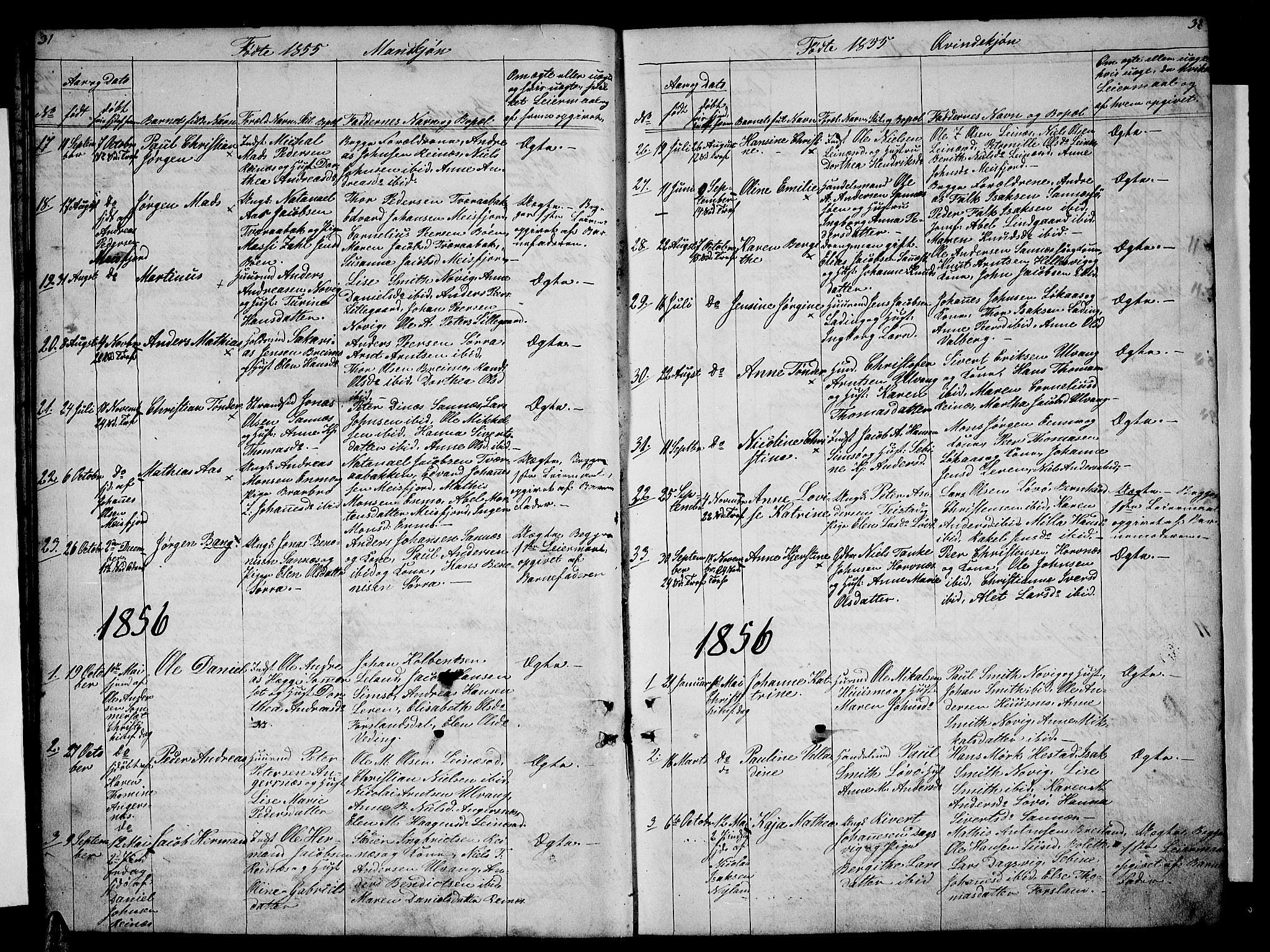 Ministerialprotokoller, klokkerbøker og fødselsregistre - Nordland, SAT/A-1459/831/L0475: Parish register (copy) no. 831C02, 1851-1865, p. 31-32