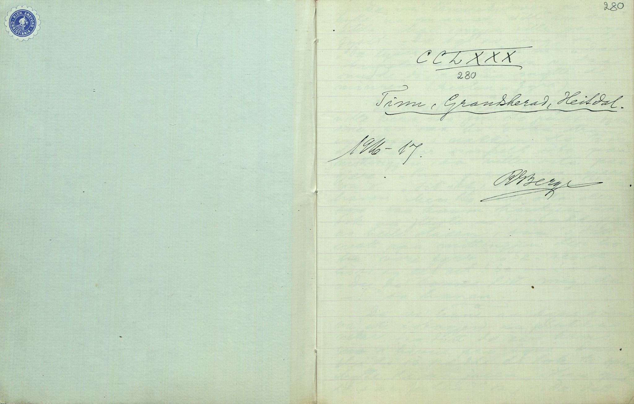 Rikard Berge, TEMU/TGM-A-1003/F/L0007/0030: 251-299 / 280 Tinn, Gransherad, Heitdal, 1916-1917, p. 1