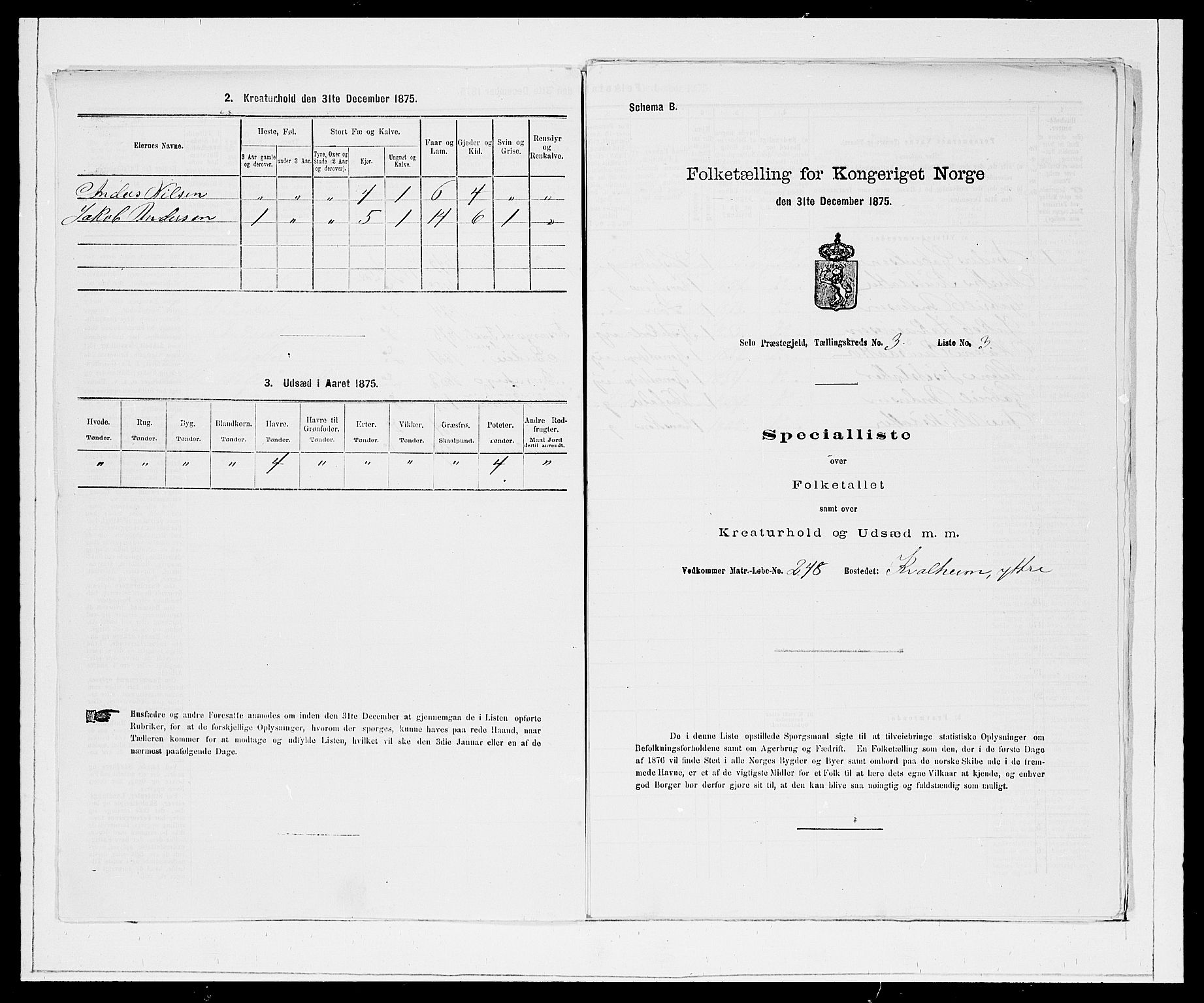 SAB, 1875 Census for 1441P Selje, 1875, p. 380