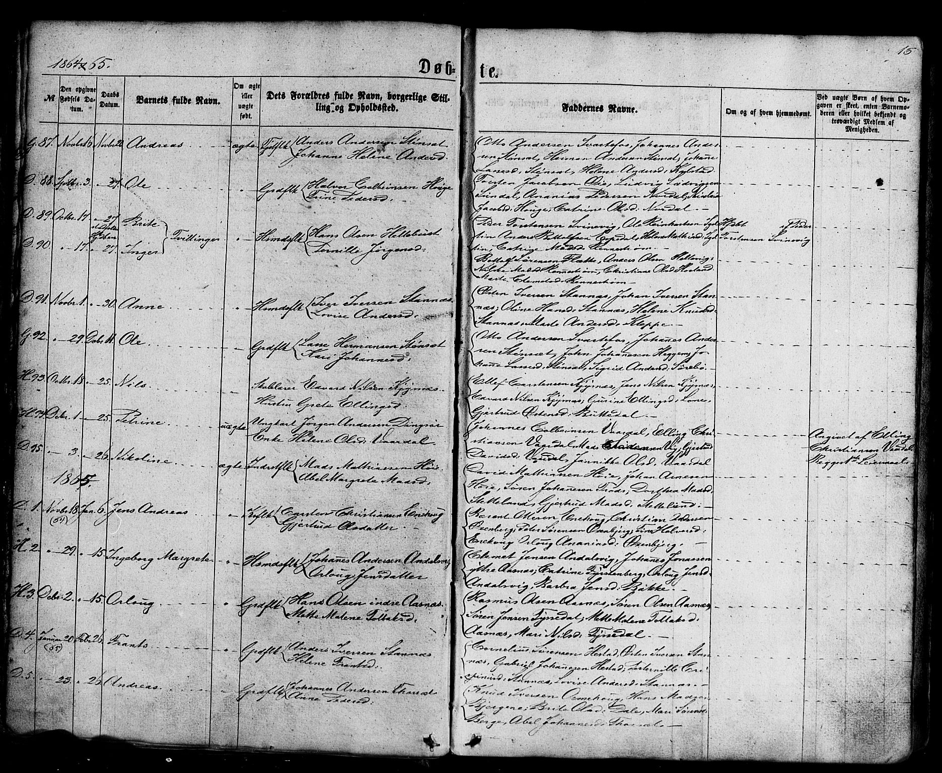 Fjaler sokneprestembete, AV/SAB-A-79801/H/Haa/Haaa/L0007: Parish register (official) no. A 7, 1862-1881, p. 16