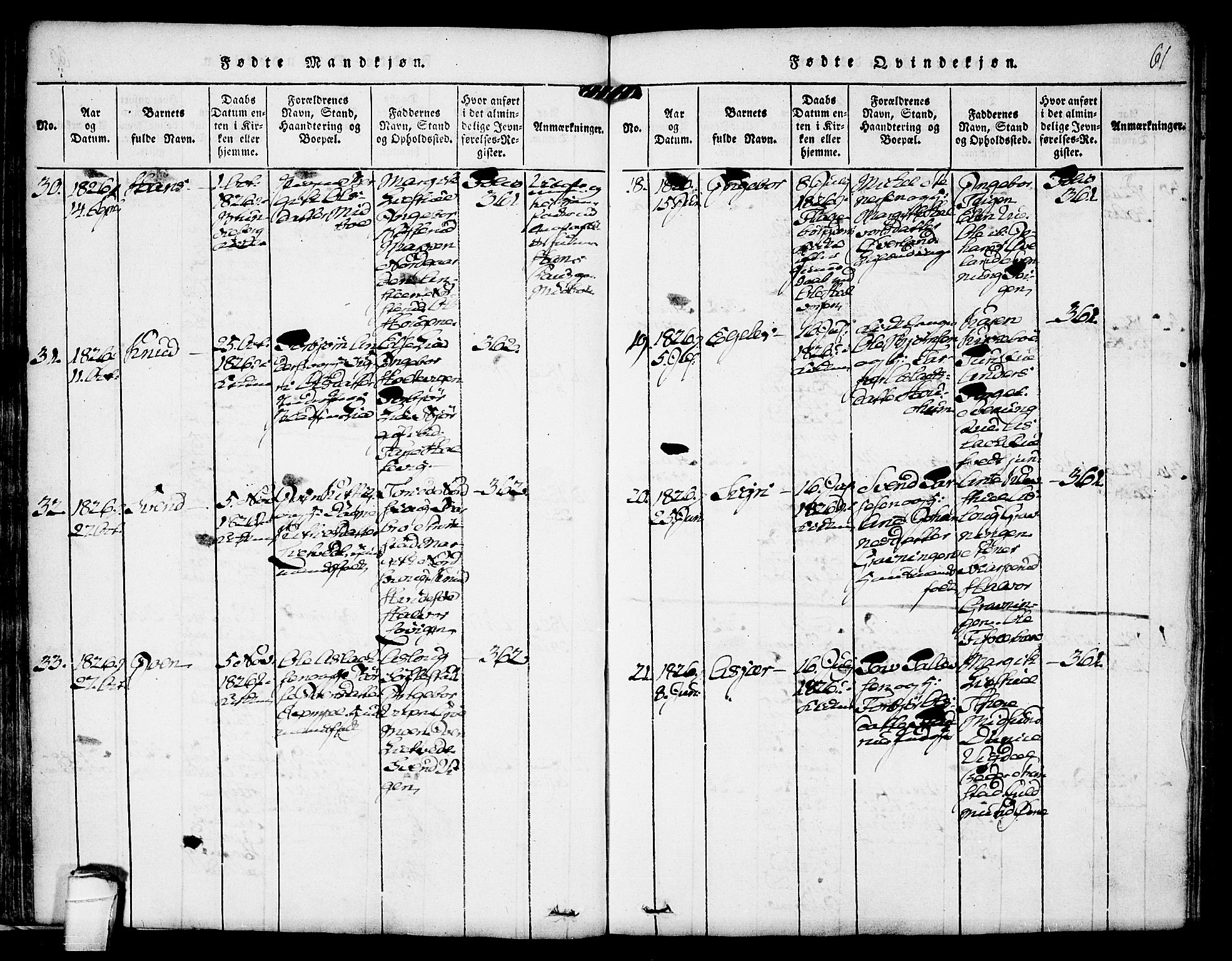 Kviteseid kirkebøker, SAKO/A-276/F/Fa/L0005: Parish register (official) no. I 5, 1815-1836, p. 61