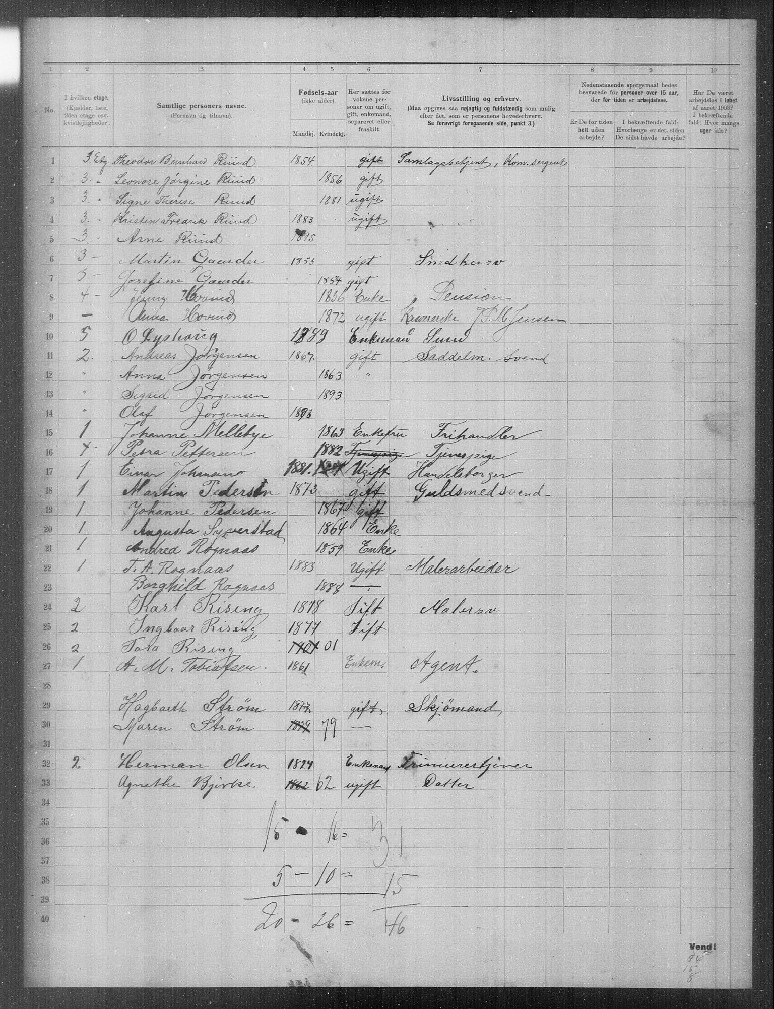 OBA, Municipal Census 1903 for Kristiania, 1903, p. 12592