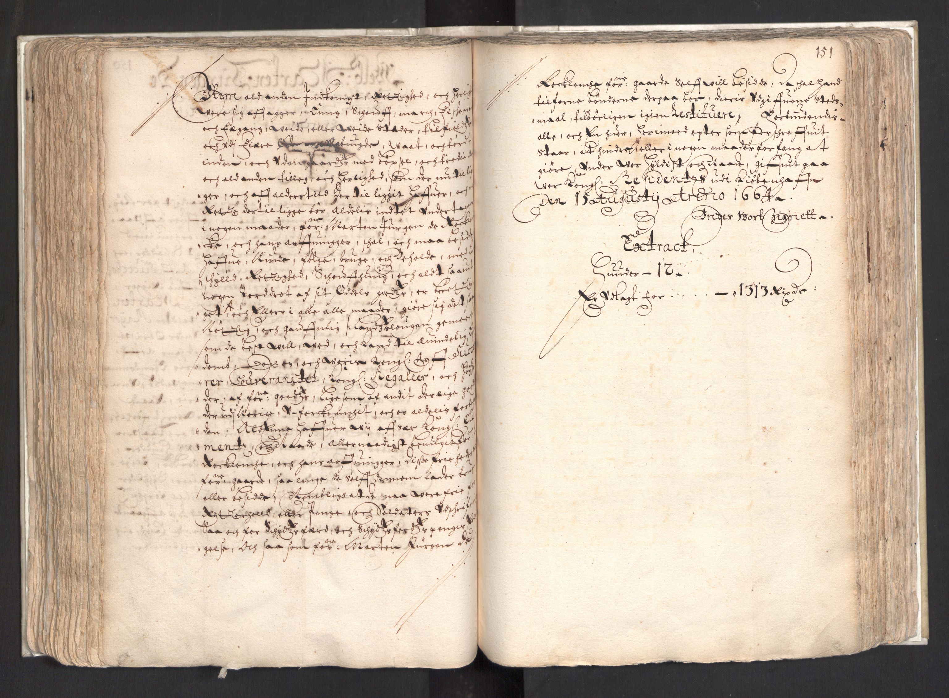 Rentekammeret, Kammerkanselliet, RA/EA-3111/G/Gg/Ggj/Ggja/L0003: Skjøtebok Oa (13), 1661-1669, p. 155