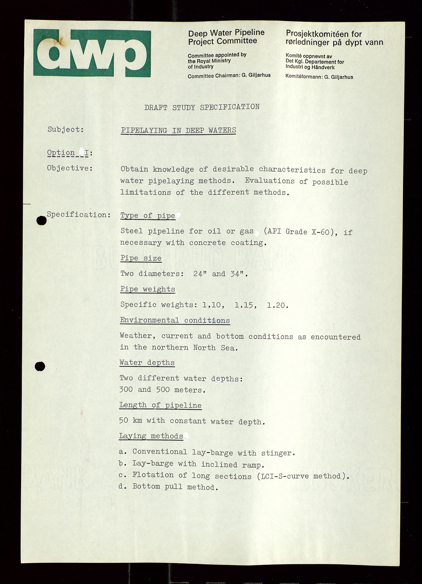 Industridepartementet, Oljekontoret, AV/SAST-A-101348/Di/L0004: DWP, møter, komite`møter, 761 forskning/teknologi, 1972-1975, p. 100