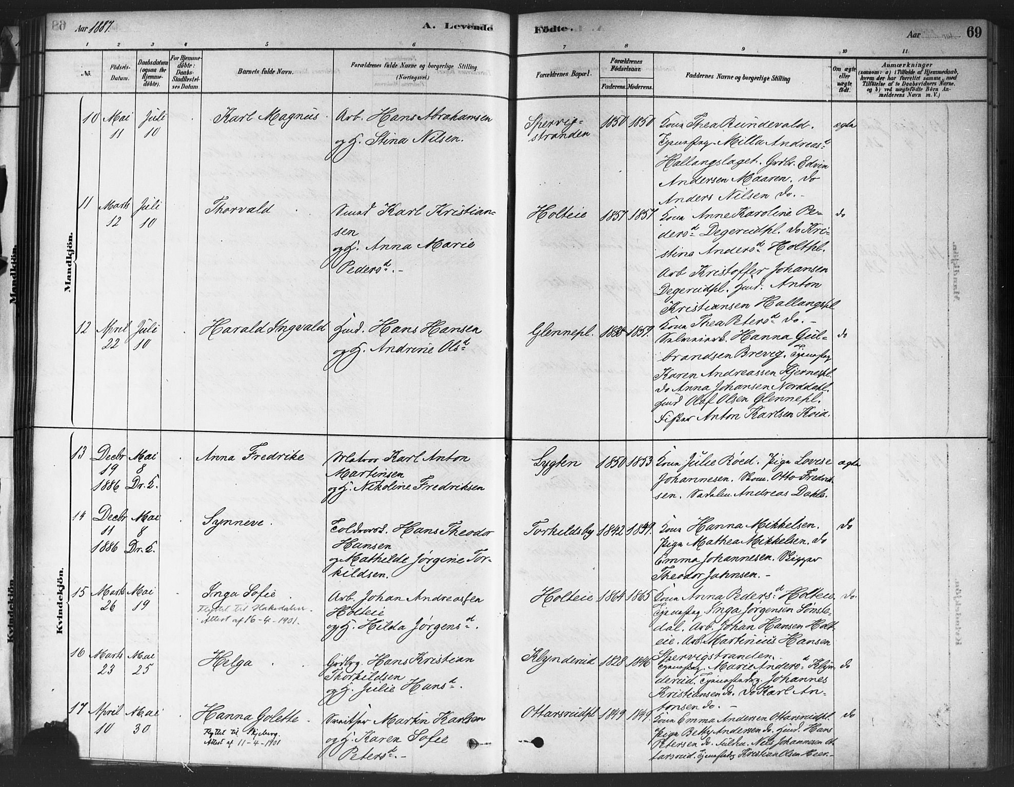 Drøbak prestekontor Kirkebøker, SAO/A-10142a/F/Fc/L0002: Parish register (official) no. III 2, 1878-1891, p. 69