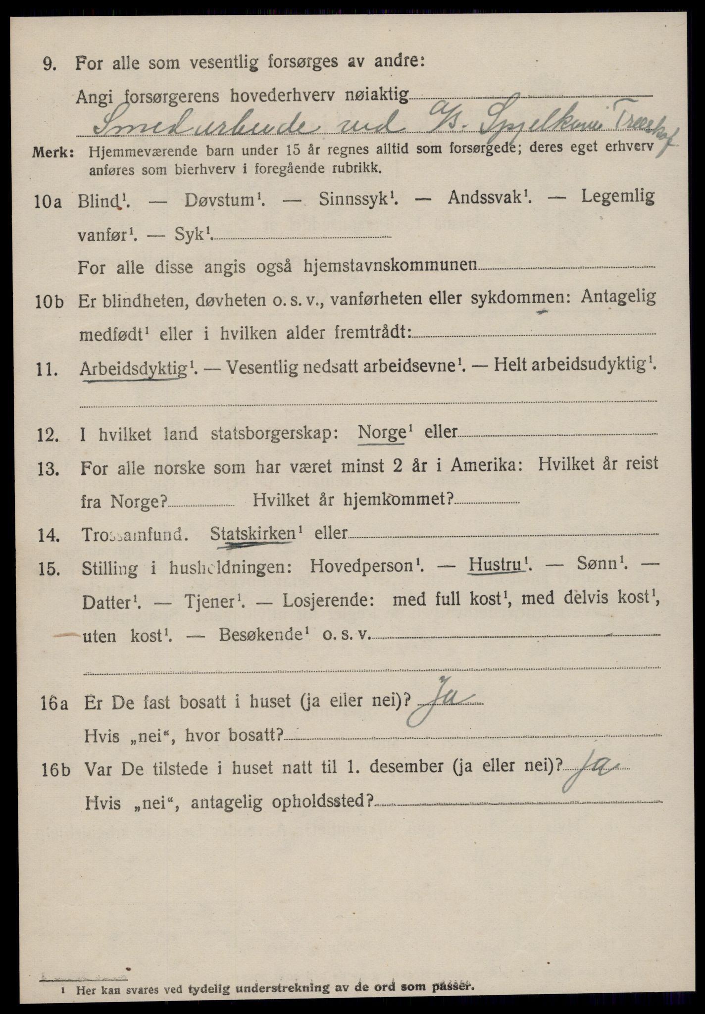 SAT, 1920 census for Borgund, 1920, p. 5111