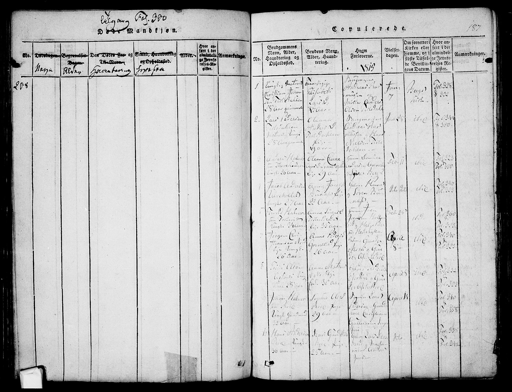 Berg prestekontor Kirkebøker, SAO/A-10902/F/Fa/L0002: Parish register (official) no. I 2, 1815-1831, p. 187