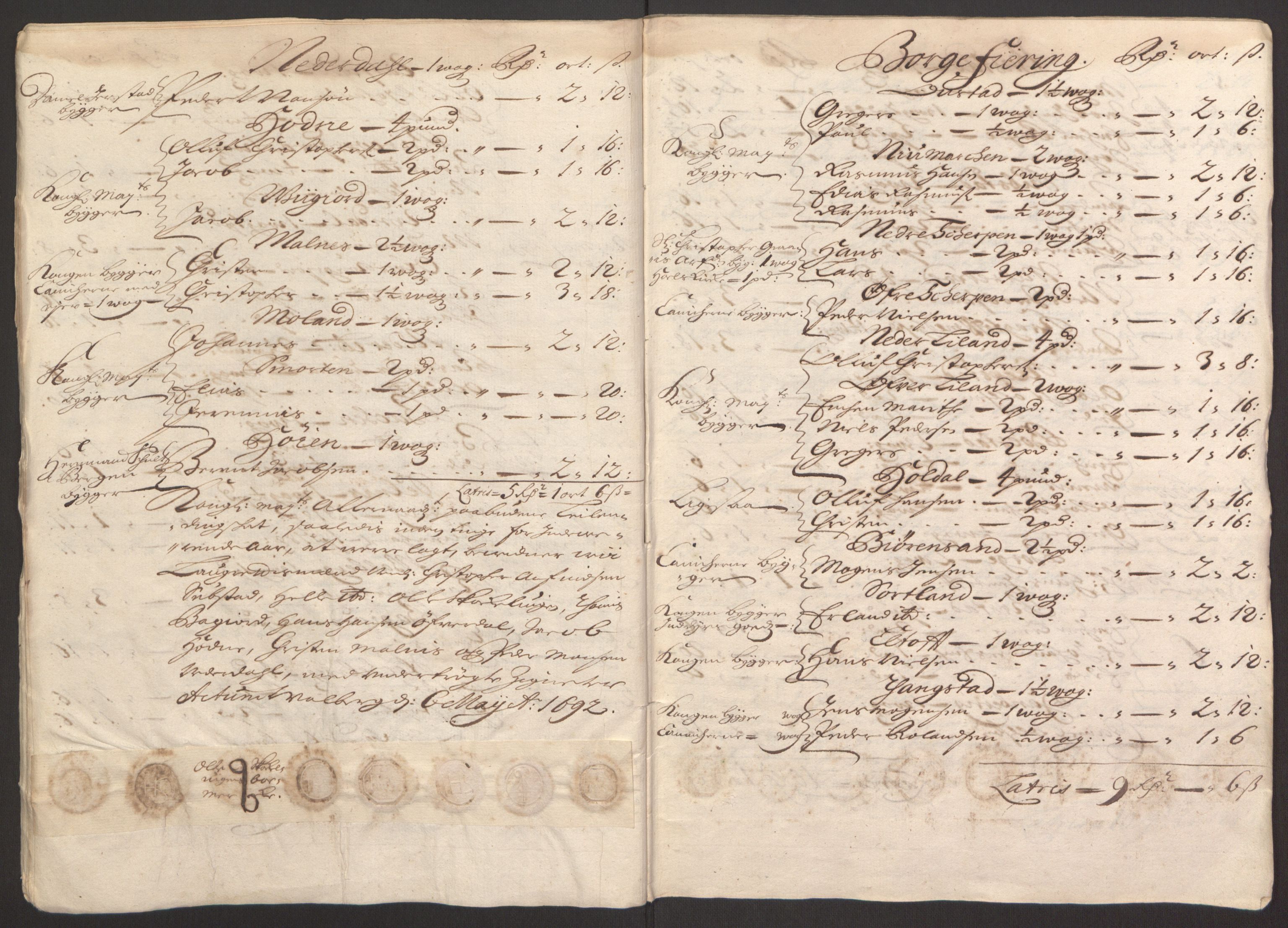 Rentekammeret inntil 1814, Reviderte regnskaper, Fogderegnskap, AV/RA-EA-4092/R67/L4675: Fogderegnskap Vesterålen, Andenes og Lofoten, 1691-1693, p. 121