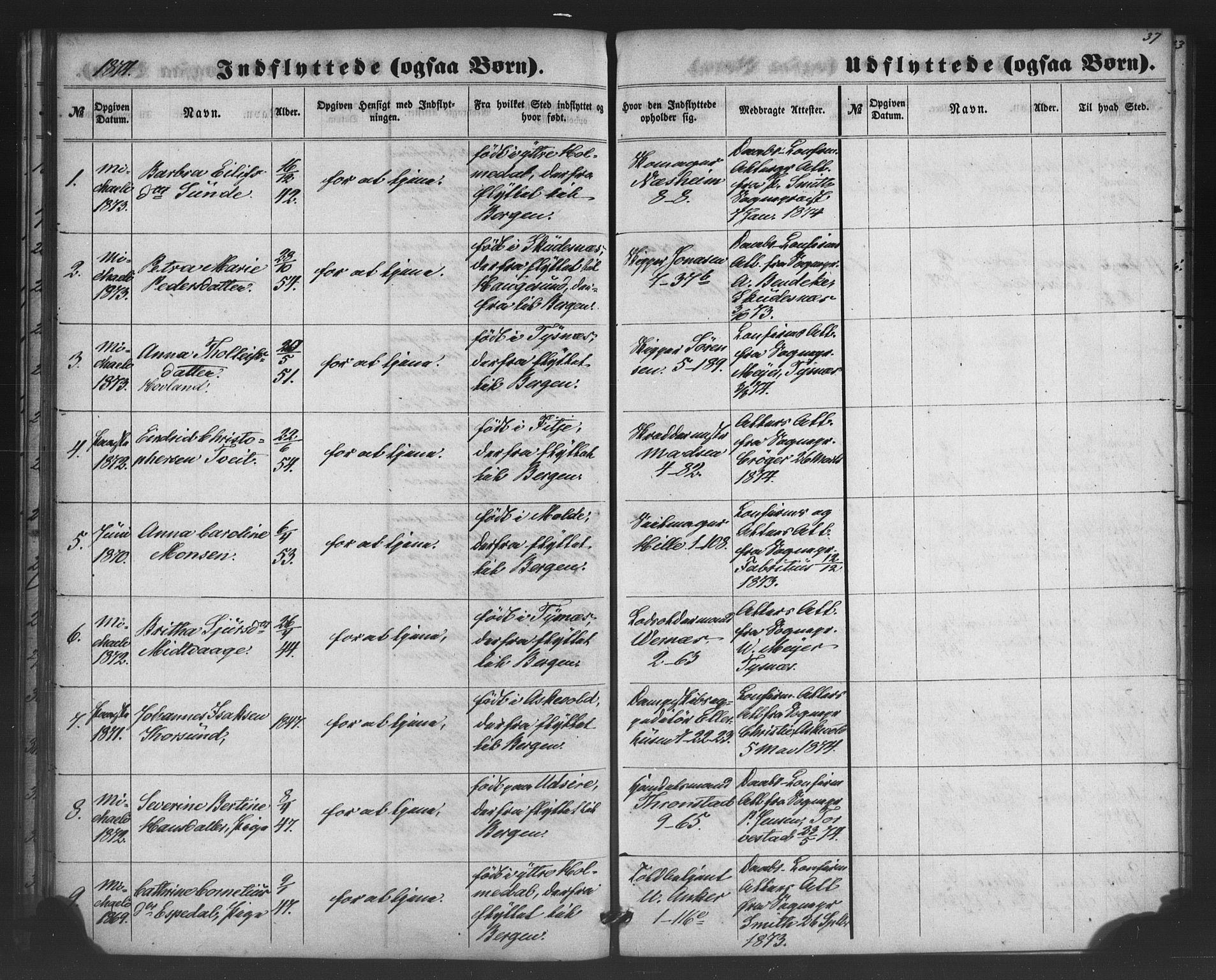 Nykirken Sokneprestembete, SAB/A-77101/H/Haa/L0050: Parish register (official) no. G 2, 1858-1879, p. 37