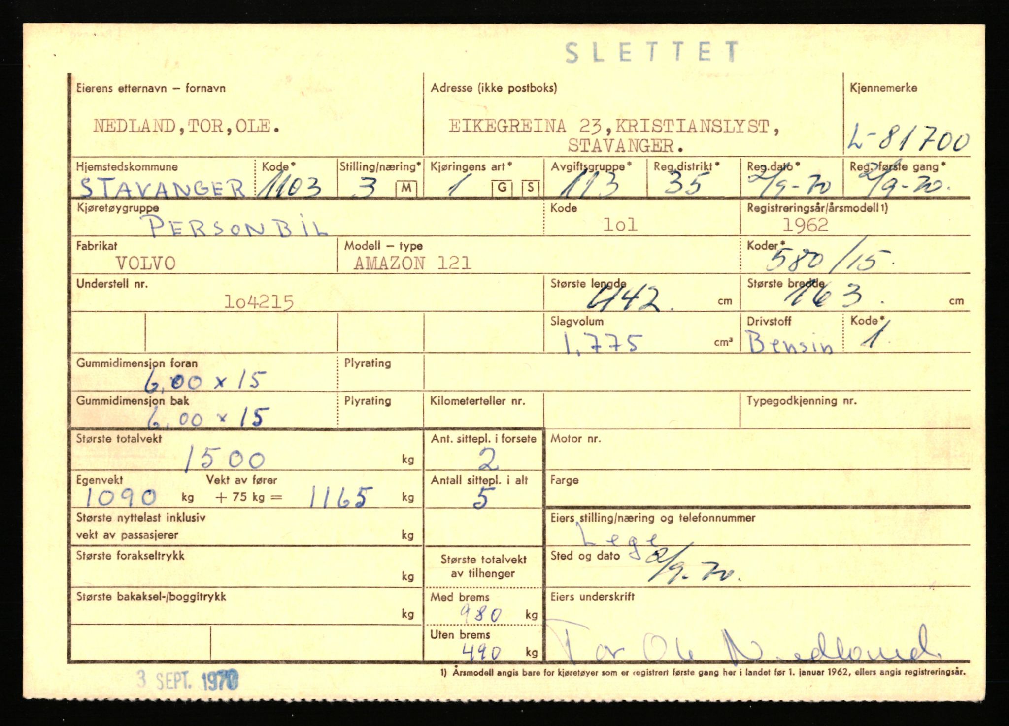 Stavanger trafikkstasjon, SAST/A-101942/0/F/L0071: L-80500 - L-82199, 1930-1971, p. 2033