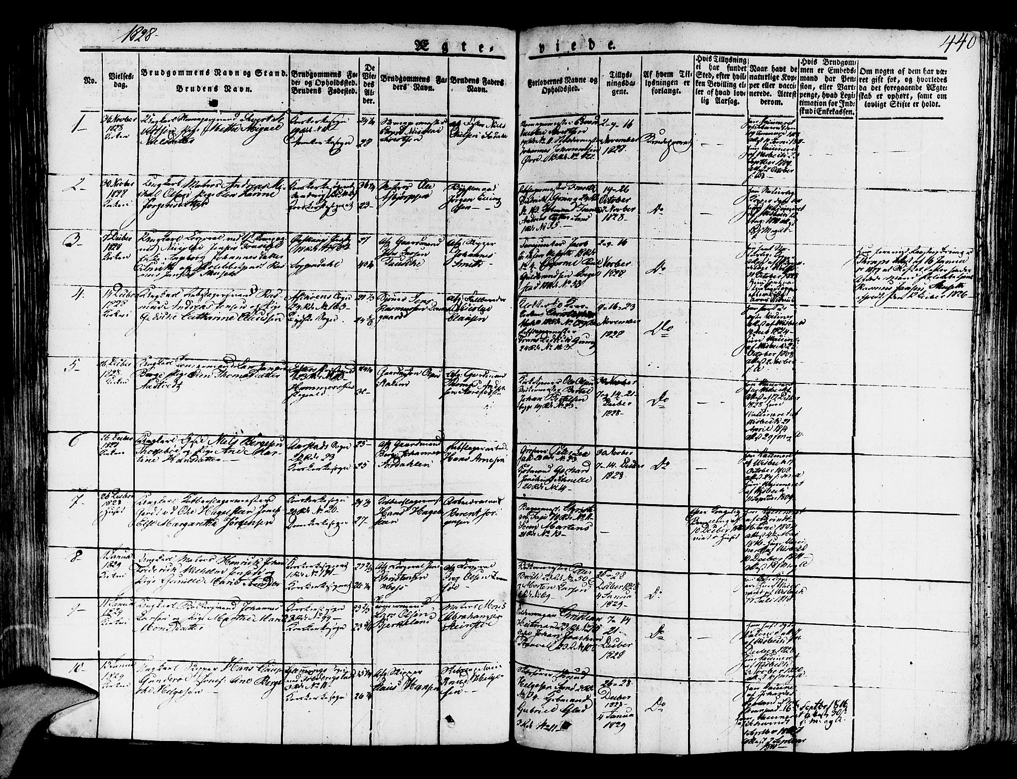 Korskirken sokneprestembete, SAB/A-76101/H/Haa/L0014: Parish register (official) no. A 14, 1823-1835, p. 440