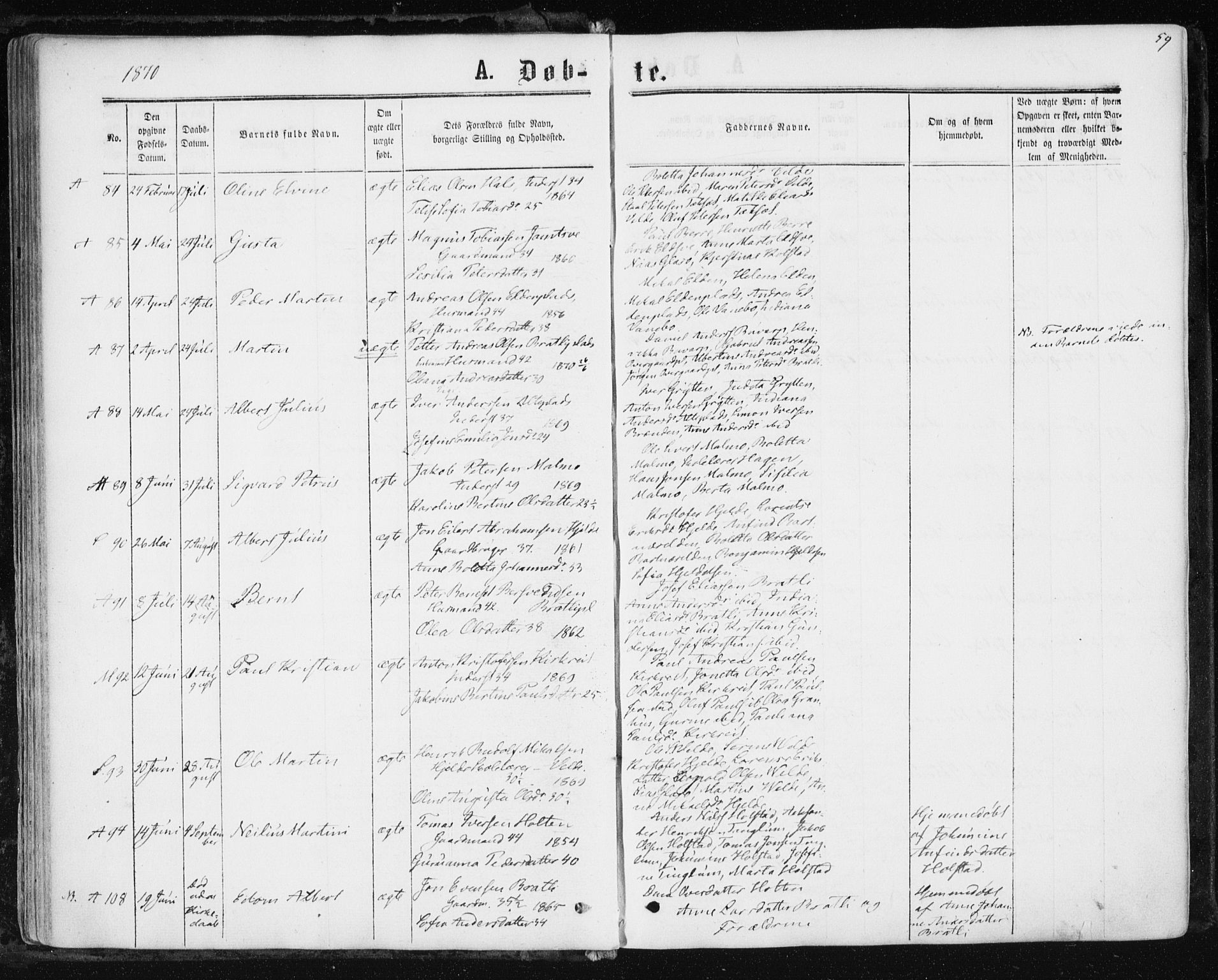 Ministerialprotokoller, klokkerbøker og fødselsregistre - Nord-Trøndelag, AV/SAT-A-1458/741/L0394: Parish register (official) no. 741A08, 1864-1877, p. 59