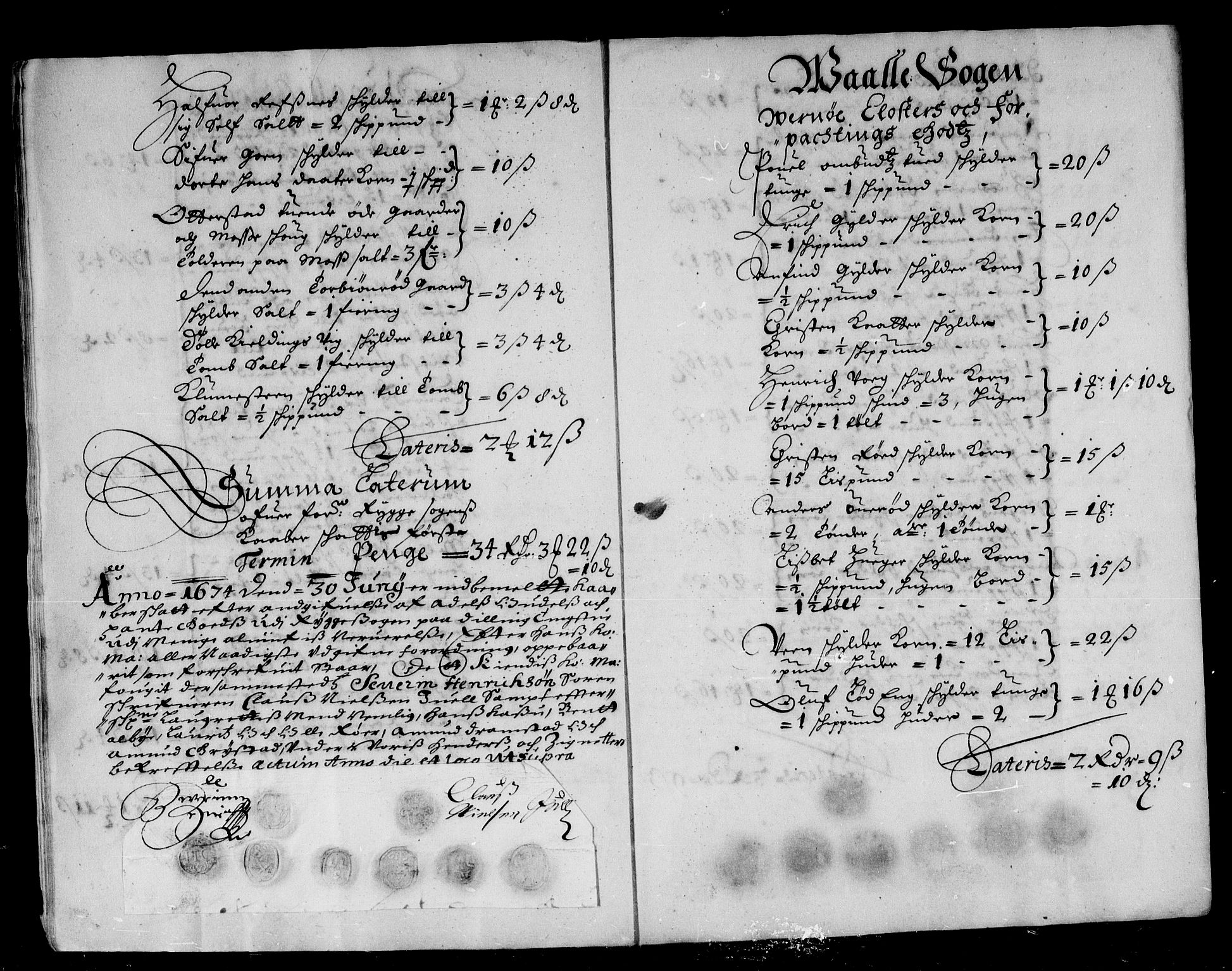 Rentekammeret inntil 1814, Reviderte regnskaper, Stiftamtstueregnskaper, Landkommissariatet på Akershus og Akershus stiftamt, AV/RA-EA-5869/R/Rb/L0103: Akershus stiftamt, 1674-1675