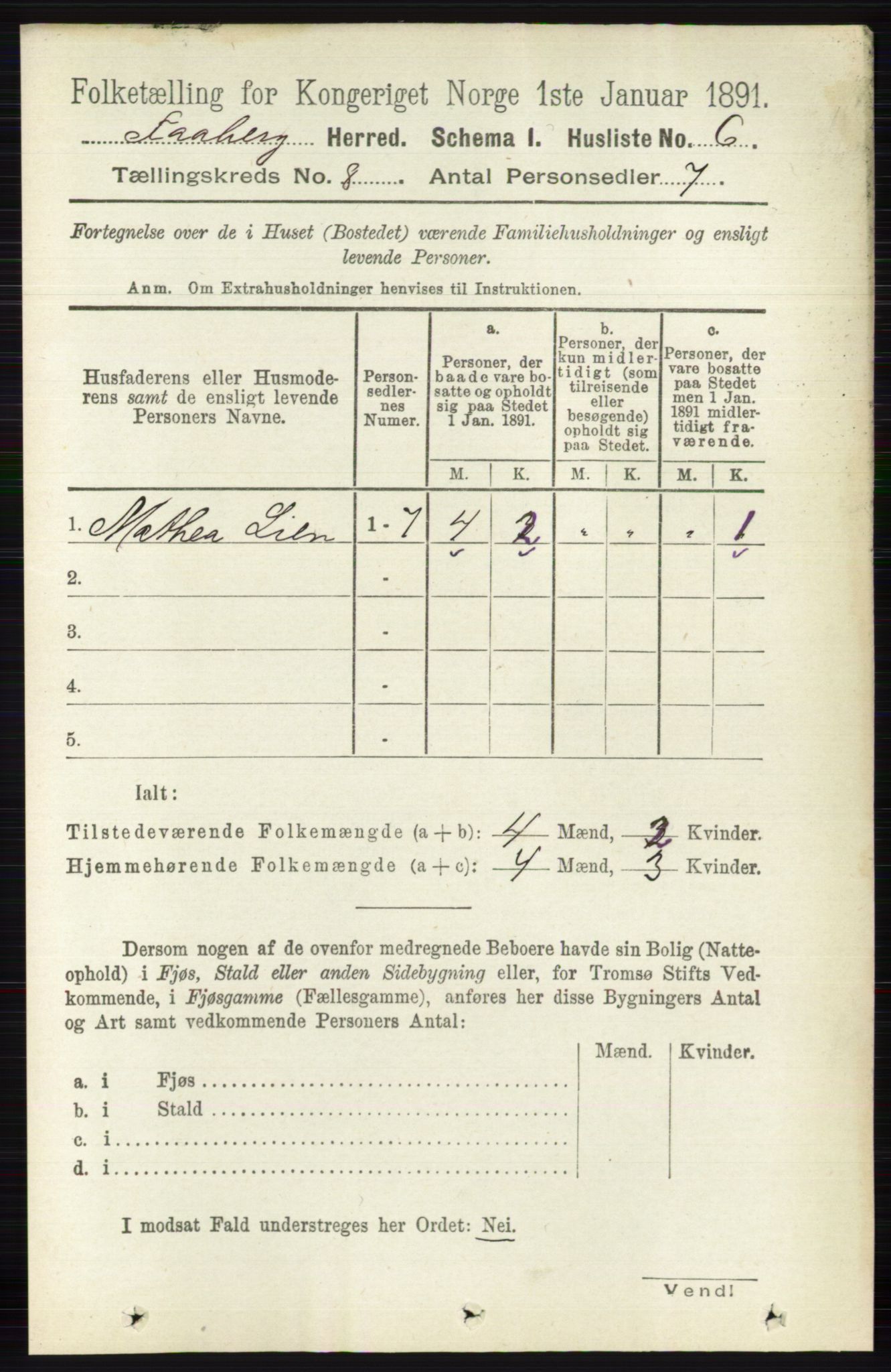 RA, 1891 census for 0524 Fåberg, 1891, p. 3327