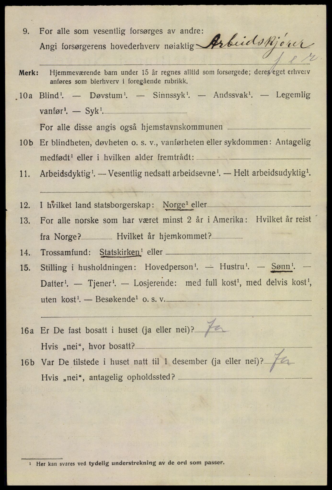 SAKO, 1920 census for Kongsberg, 1920, p. 6773