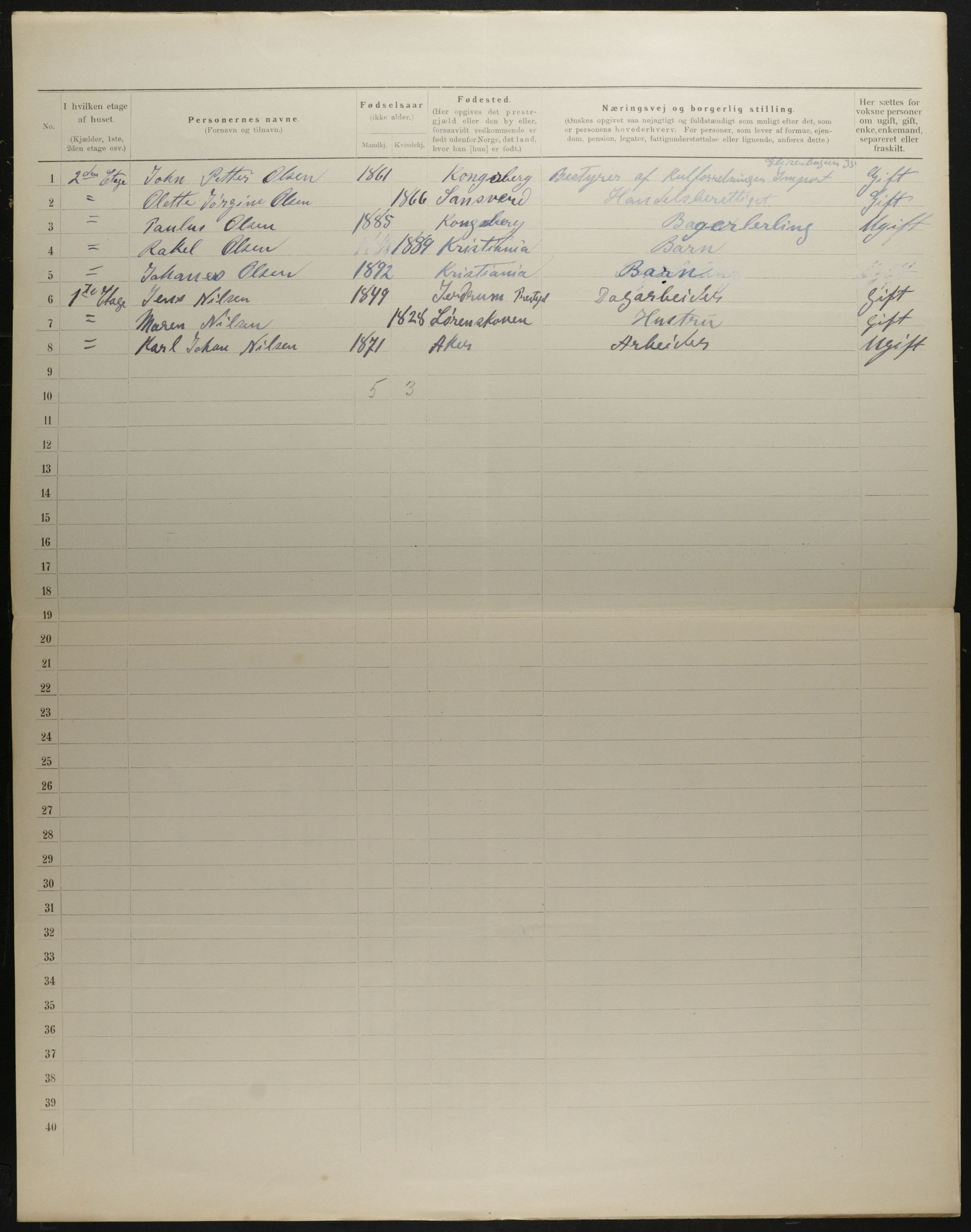 OBA, Municipal Census 1901 for Kristiania, 1901, p. 3304