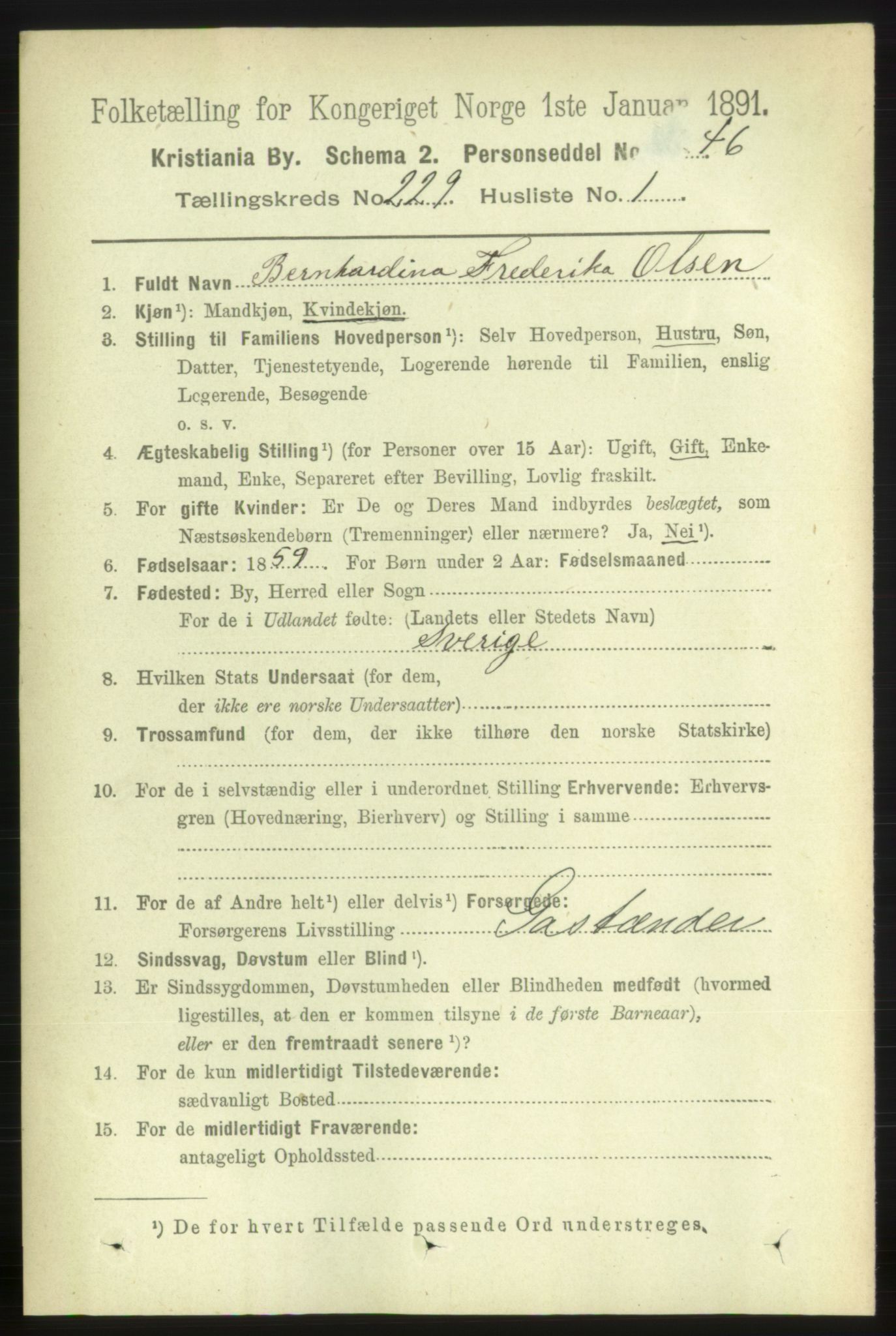 RA, 1891 census for 0301 Kristiania, 1891, p. 140440