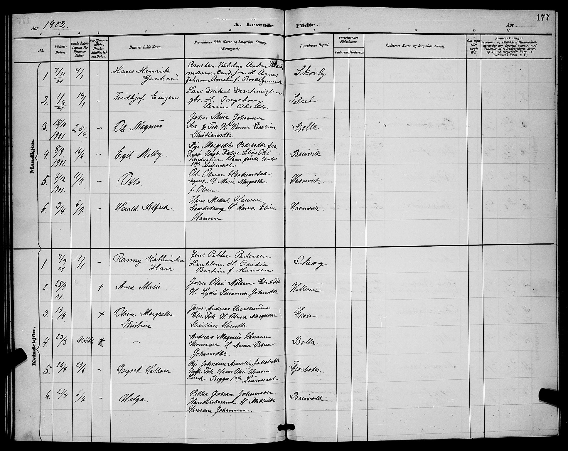 Ibestad sokneprestembete, SATØ/S-0077/H/Ha/Hab/L0008klokker: Parish register (copy) no. 8, 1890-1903, p. 177