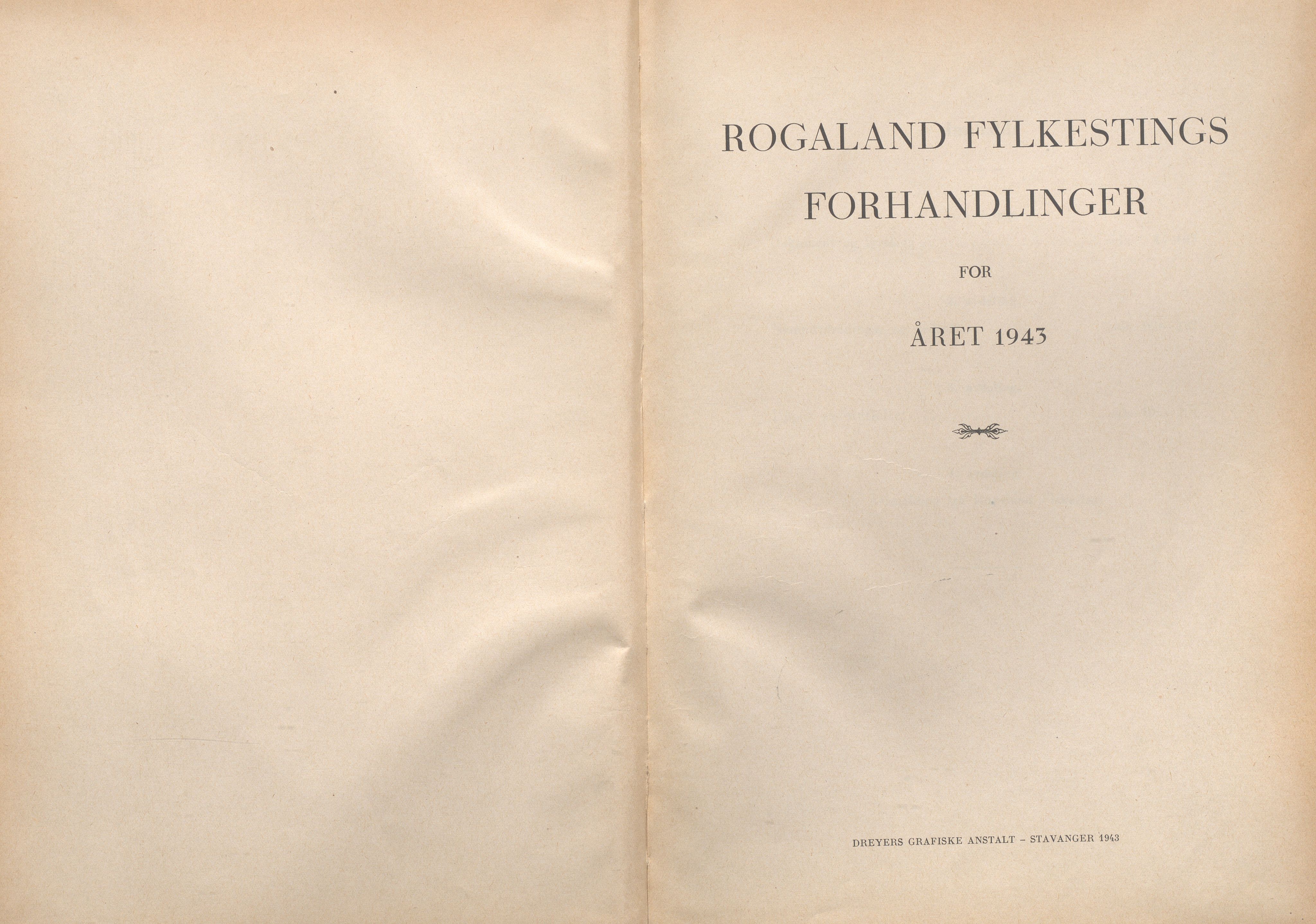 Rogaland fylkeskommune - Fylkesrådmannen , IKAR/A-900/A/Aa/Aaa/L0062: Møtebok , 1943