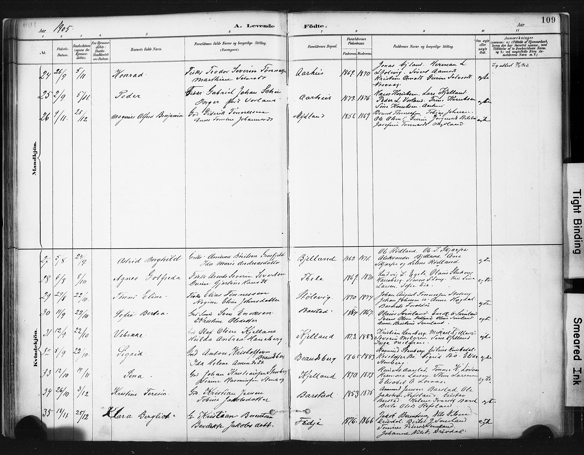 Sokndal sokneprestkontor, AV/SAST-A-101808: Parish register (official) no. A 11.1, 1887-1905, p. 109