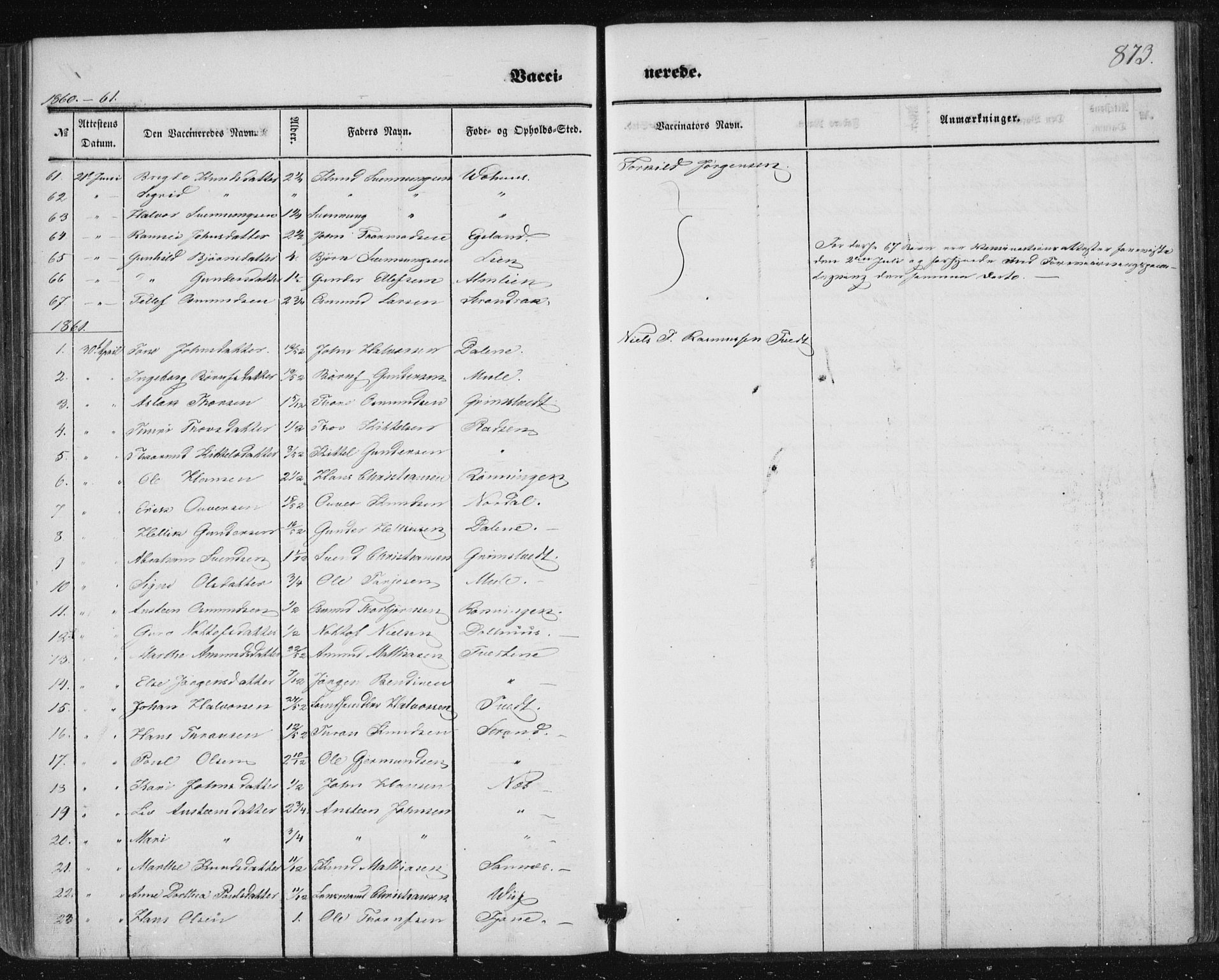 Nissedal kirkebøker, SAKO/A-288/F/Fa/L0003: Parish register (official) no. I 3, 1846-1870, p. 872-873