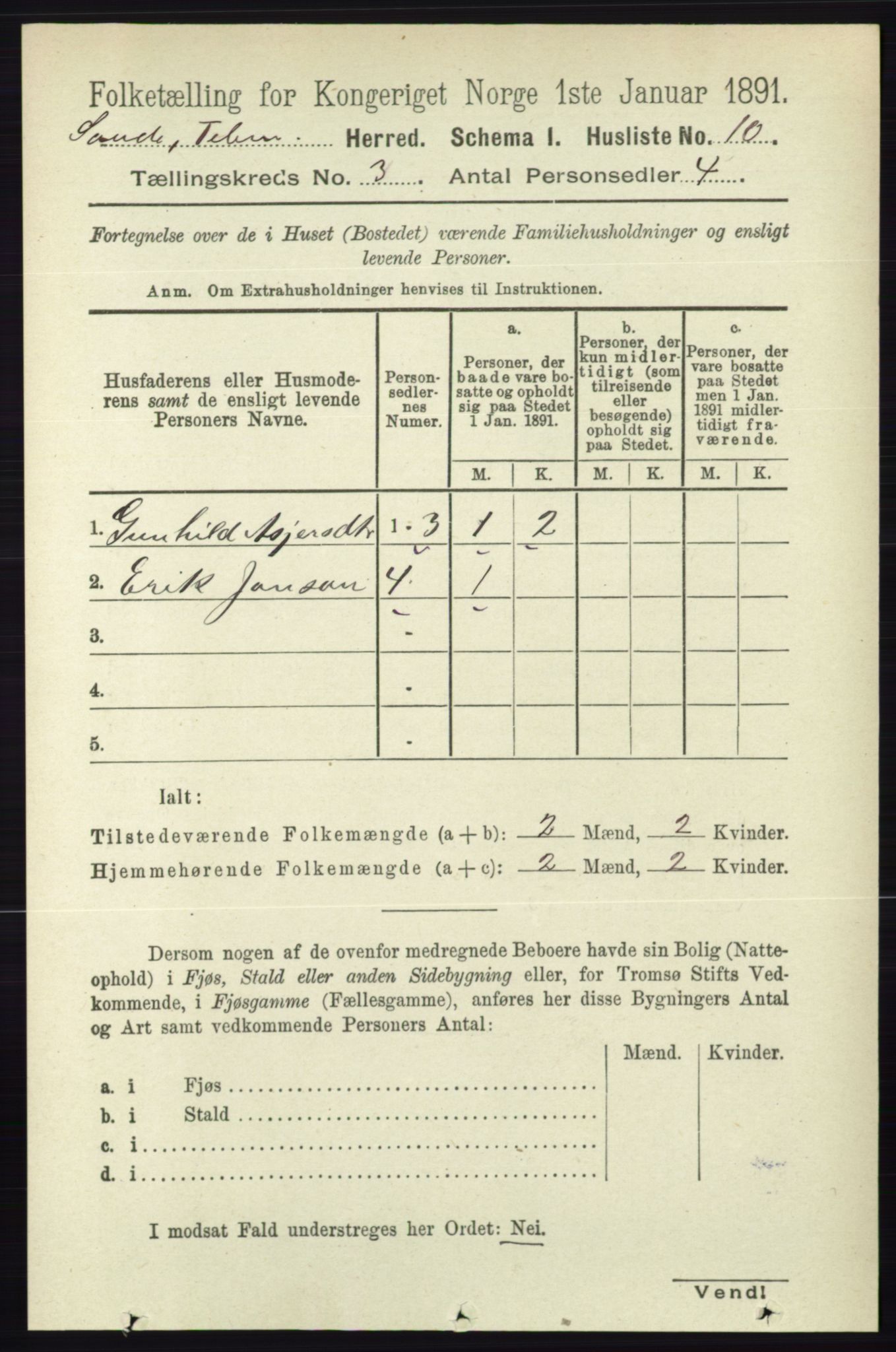 RA, 1891 census for 0822 Sauherad, 1891, p. 677