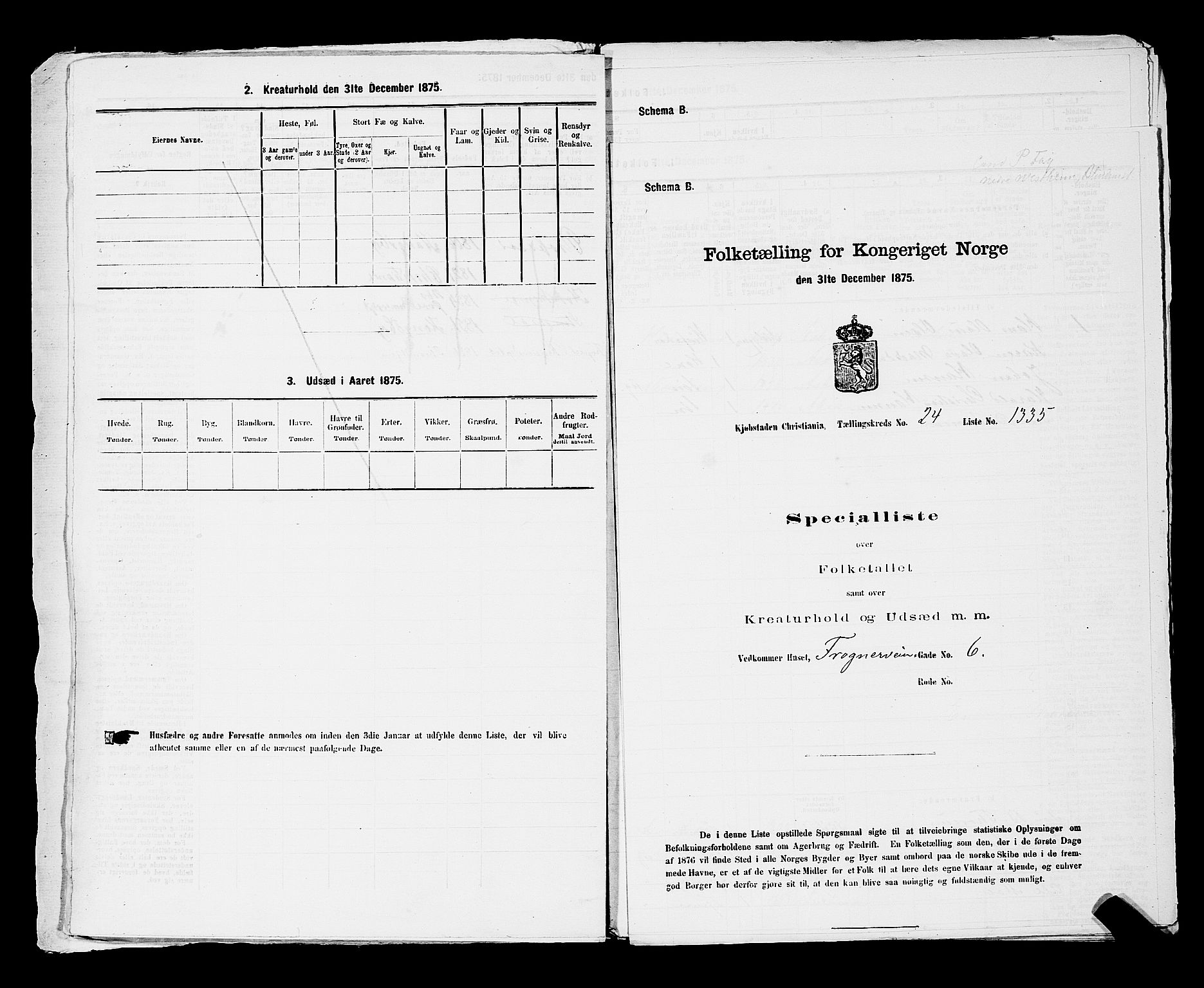 RA, 1875 census for 0301 Kristiania, 1875, p. 3945