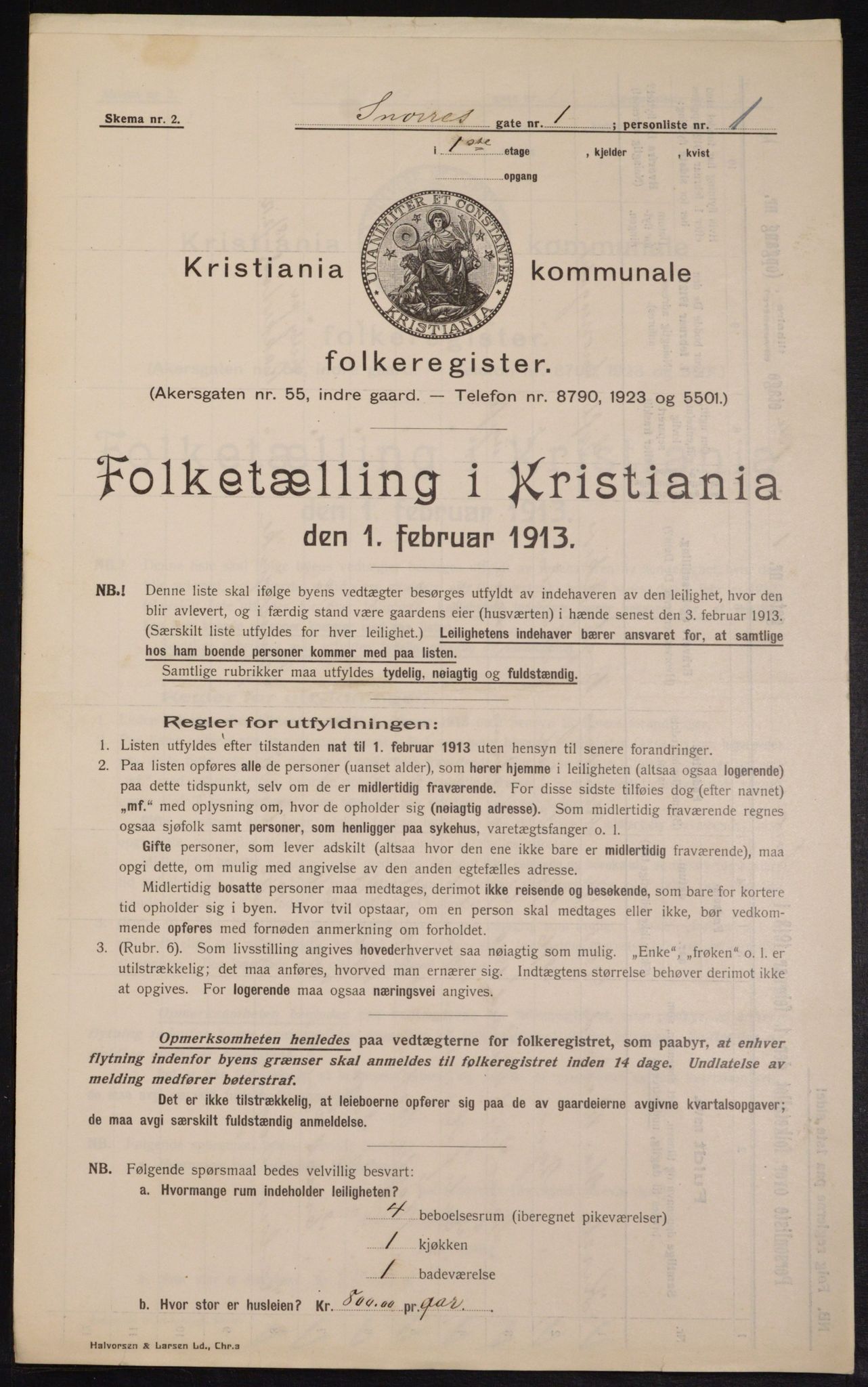 OBA, Municipal Census 1913 for Kristiania, 1913, p. 98120