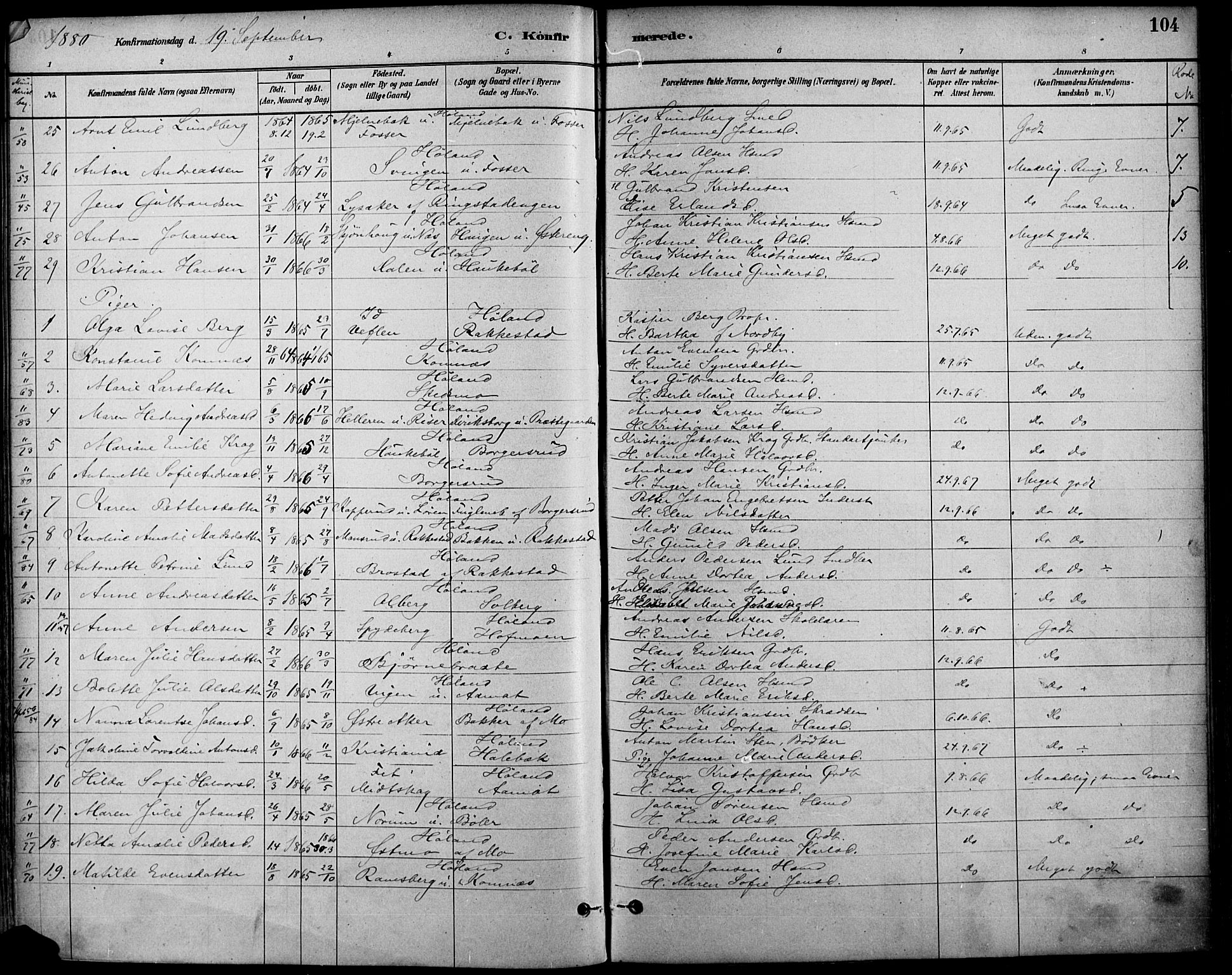 Høland prestekontor Kirkebøker, SAO/A-10346a/F/Fa/L0013: Parish register (official) no. I 13, 1880-1897, p. 104