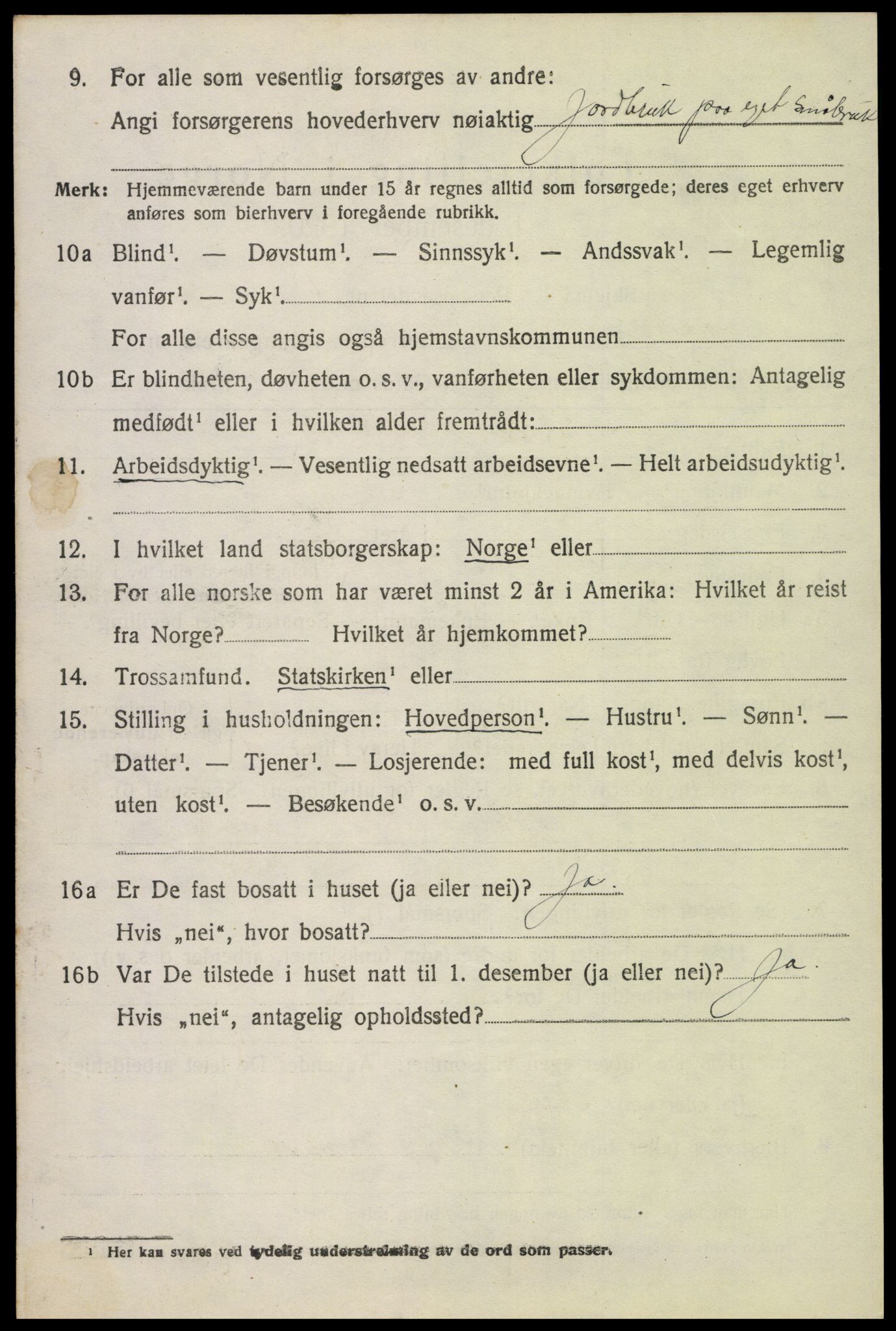 SAH, 1920 census for Fåberg, 1920, p. 14793