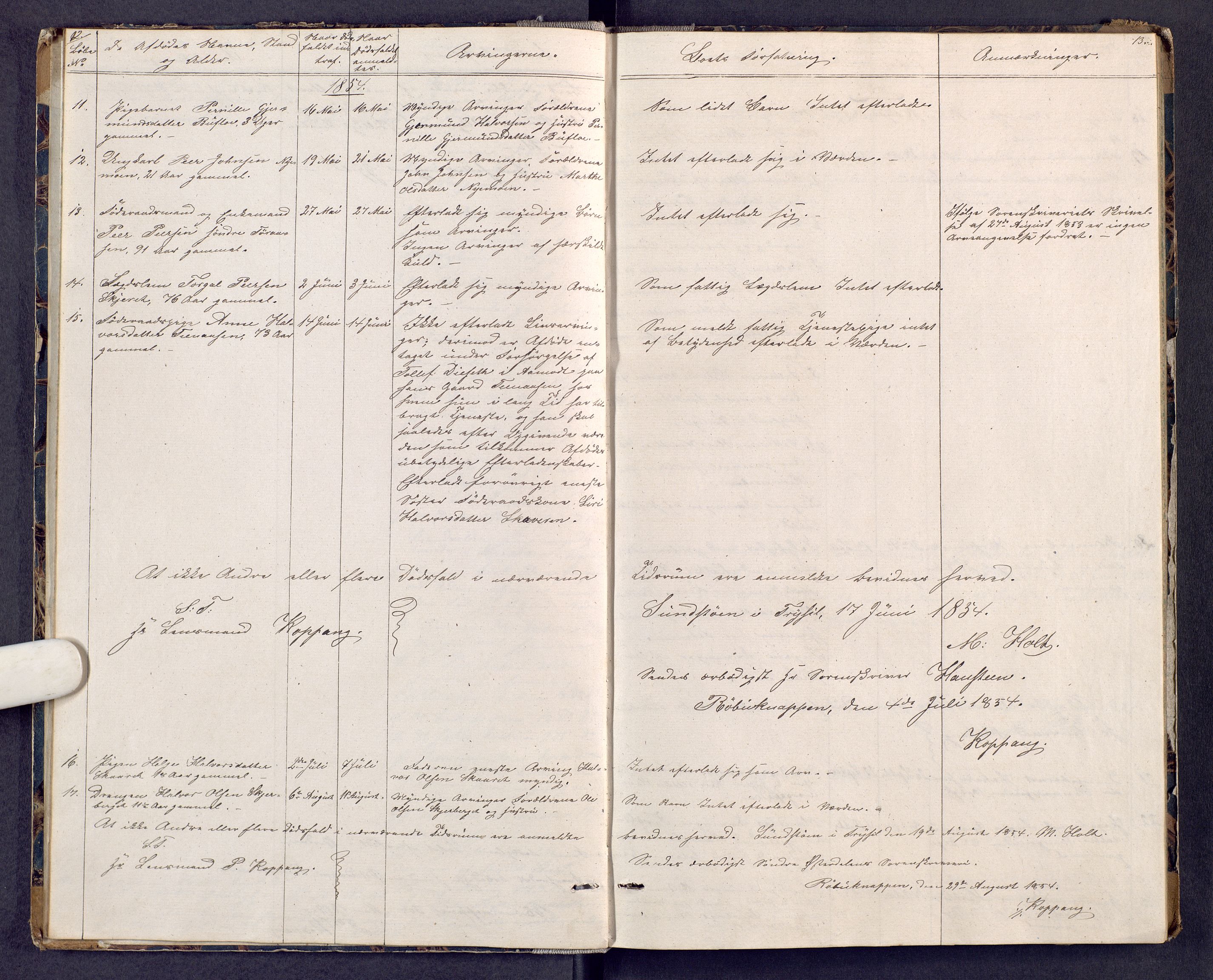 Sør-Østerdal sorenskriveri, AV/SAH-TING-018/J/Jg/L0006: Dødsfallsjournal, 1853-1869, p. 12-13