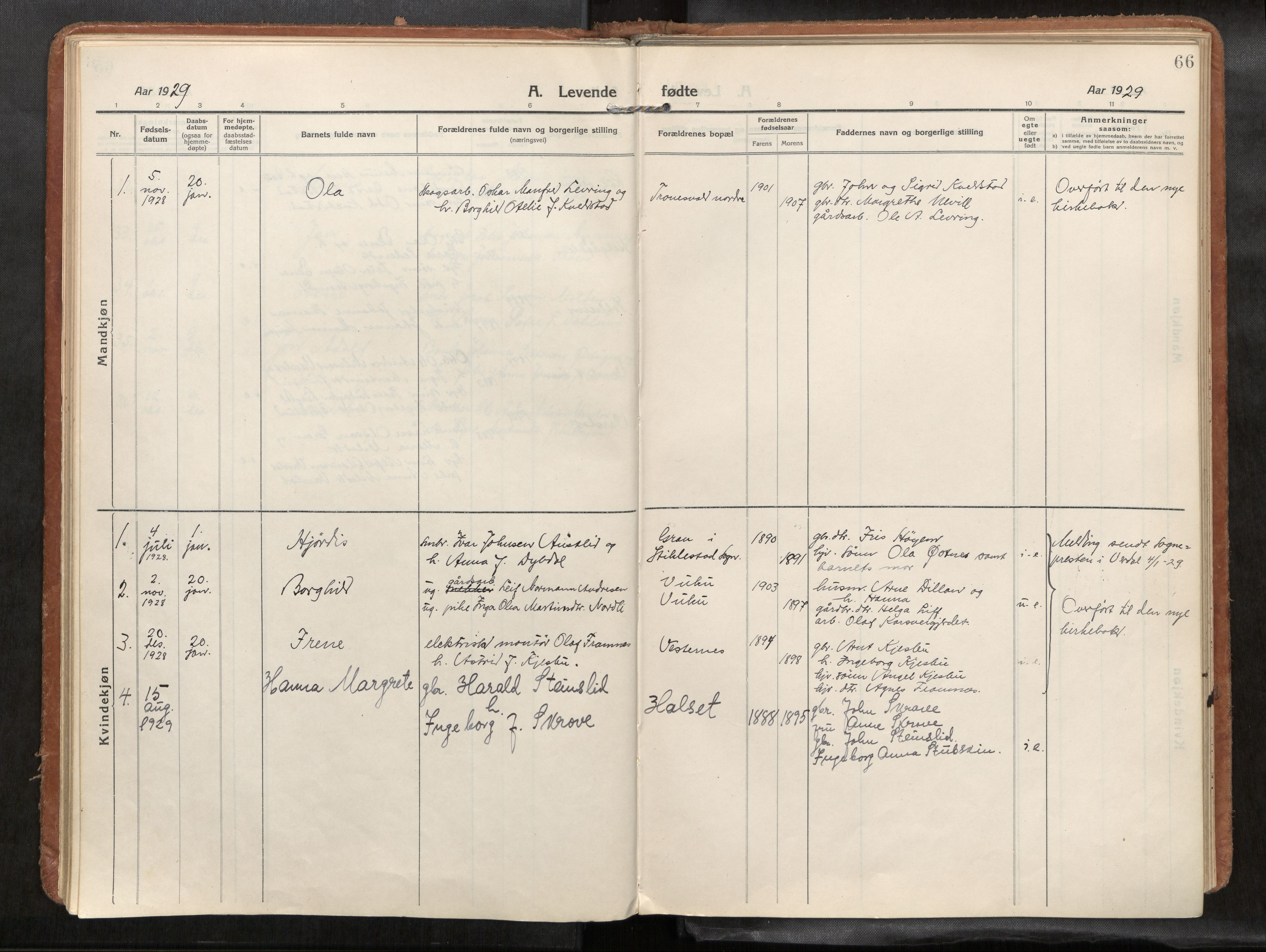 Verdal sokneprestkontor, SAT/A-1156/2/H/Haa/L0004: Parish register (official) no. 4, 1916-1928, p. 67