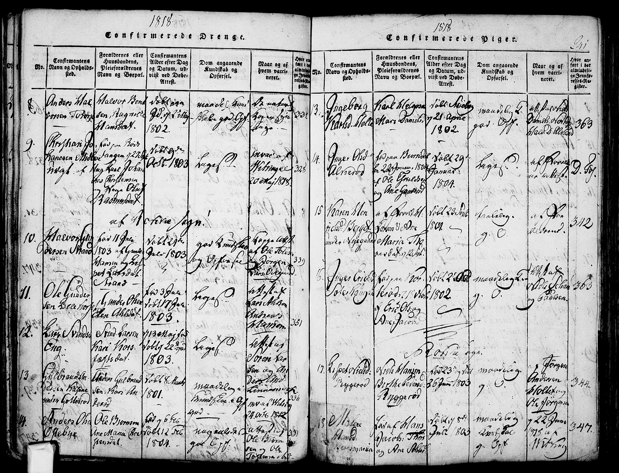 Berg prestekontor Kirkebøker, SAO/A-10902/F/Fa/L0002: Parish register (official) no. I 2, 1815-1831, p. 241